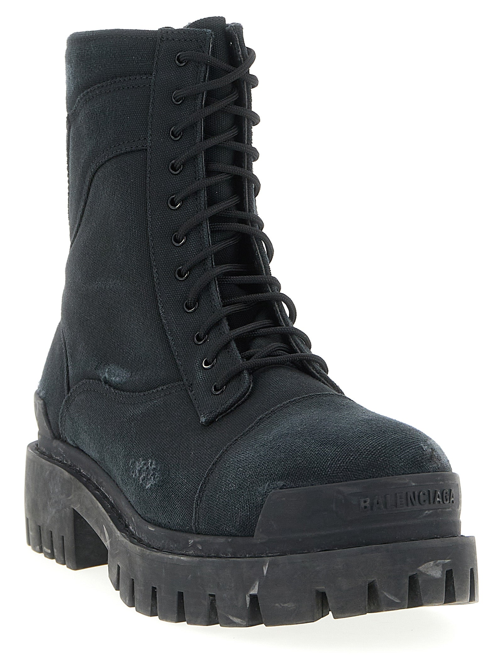 Balenciaga Black Cotton Chelsea Men's Boots