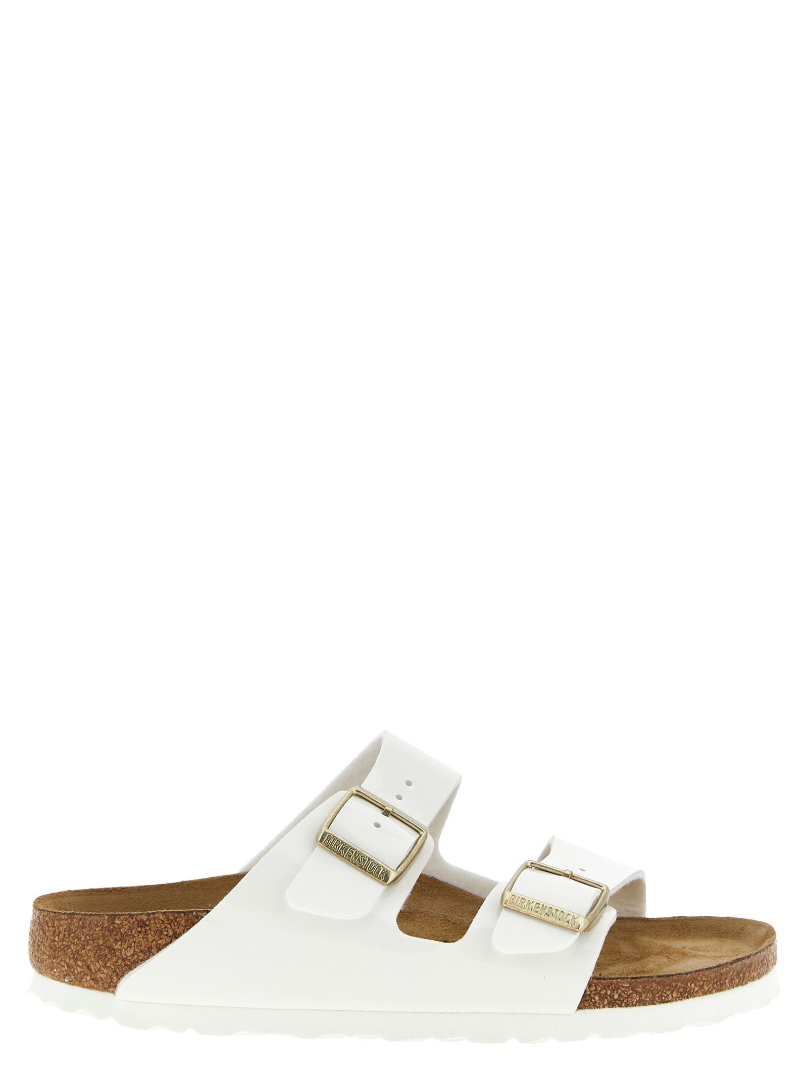 Birkenstock White Artificial Leather Women's Slides