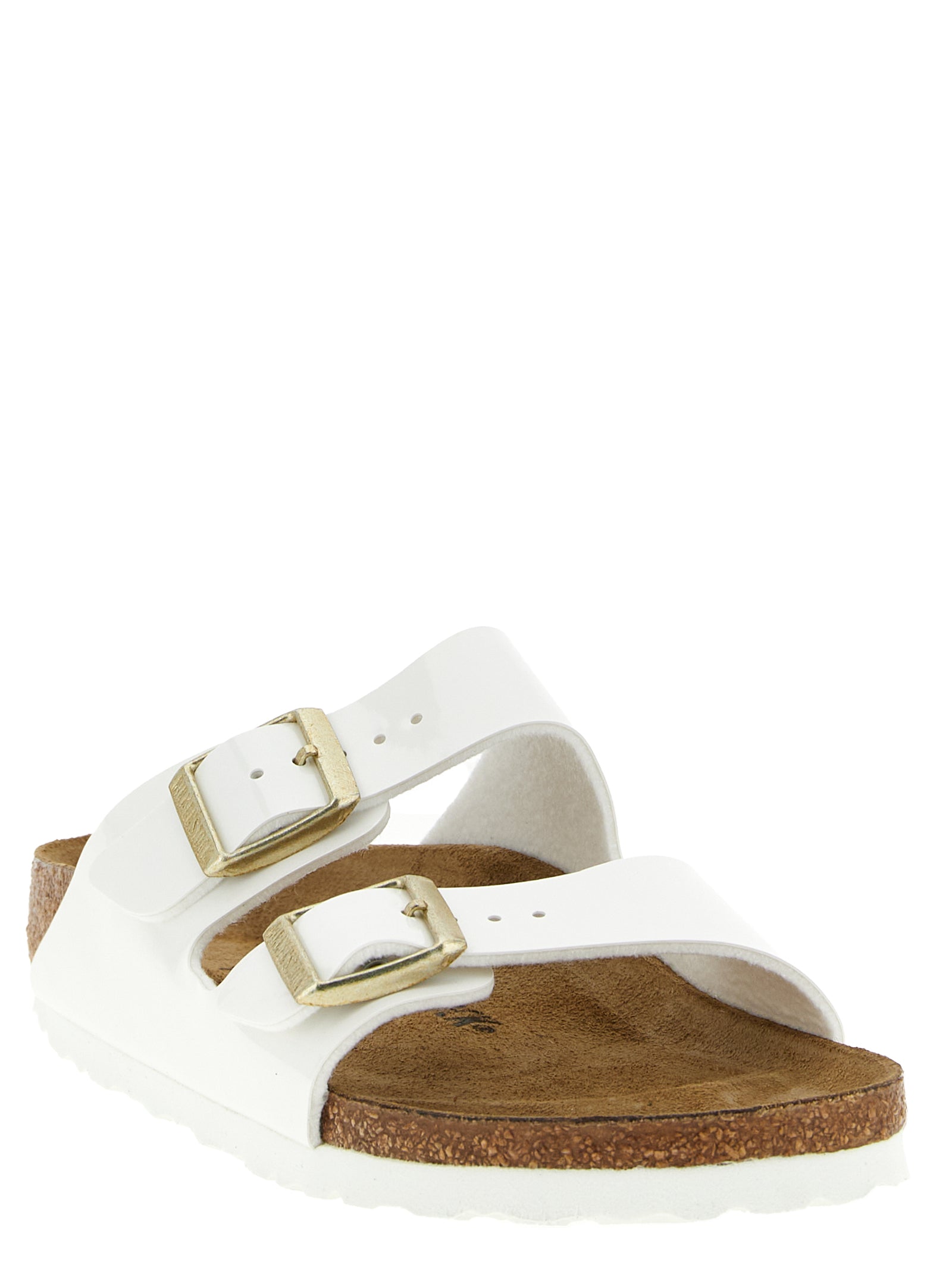 Birkenstock White Artificial Leather Women's Slides