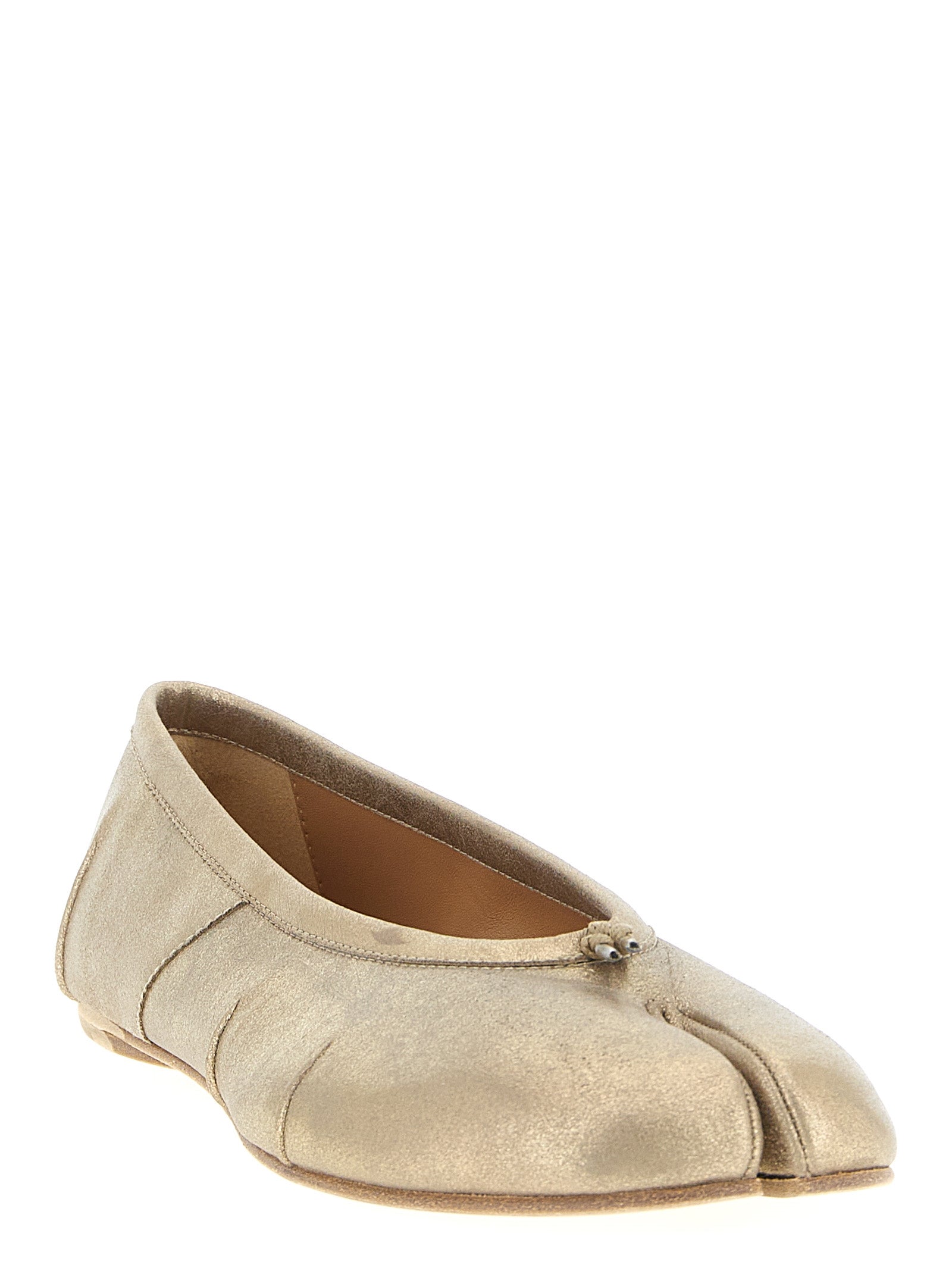 Maison Margiela Gold Cashmere Ballet Women's Flats