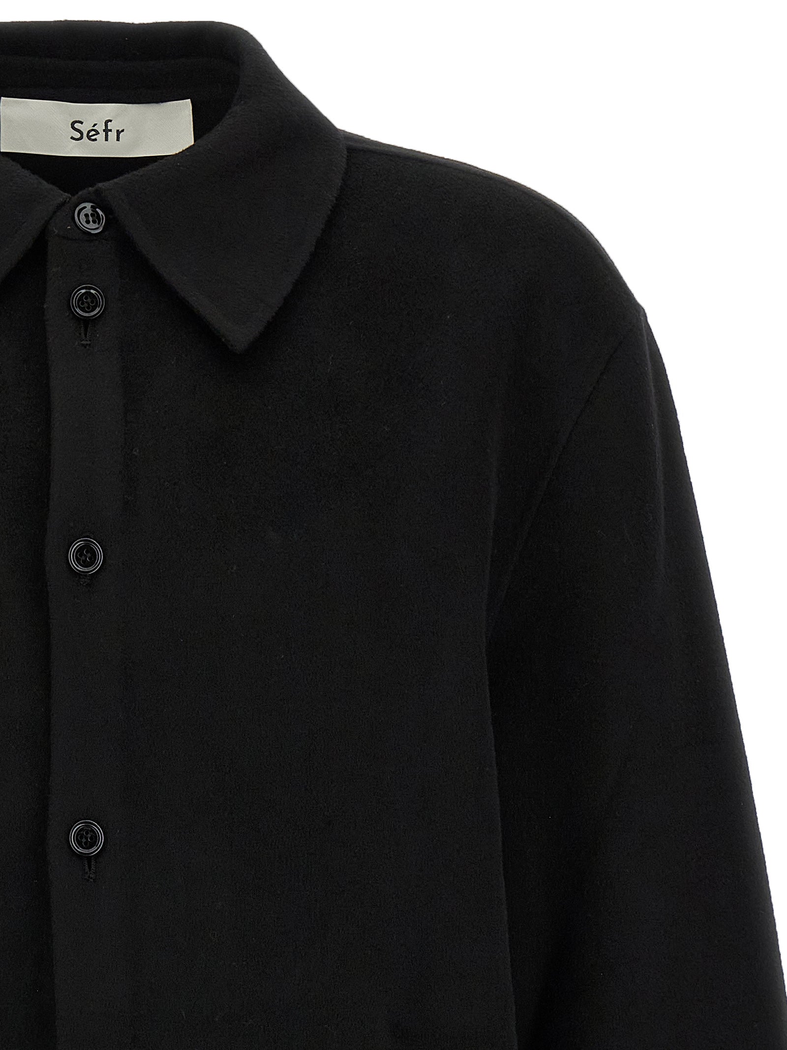 SÉFR Black Wool Men's Blouse