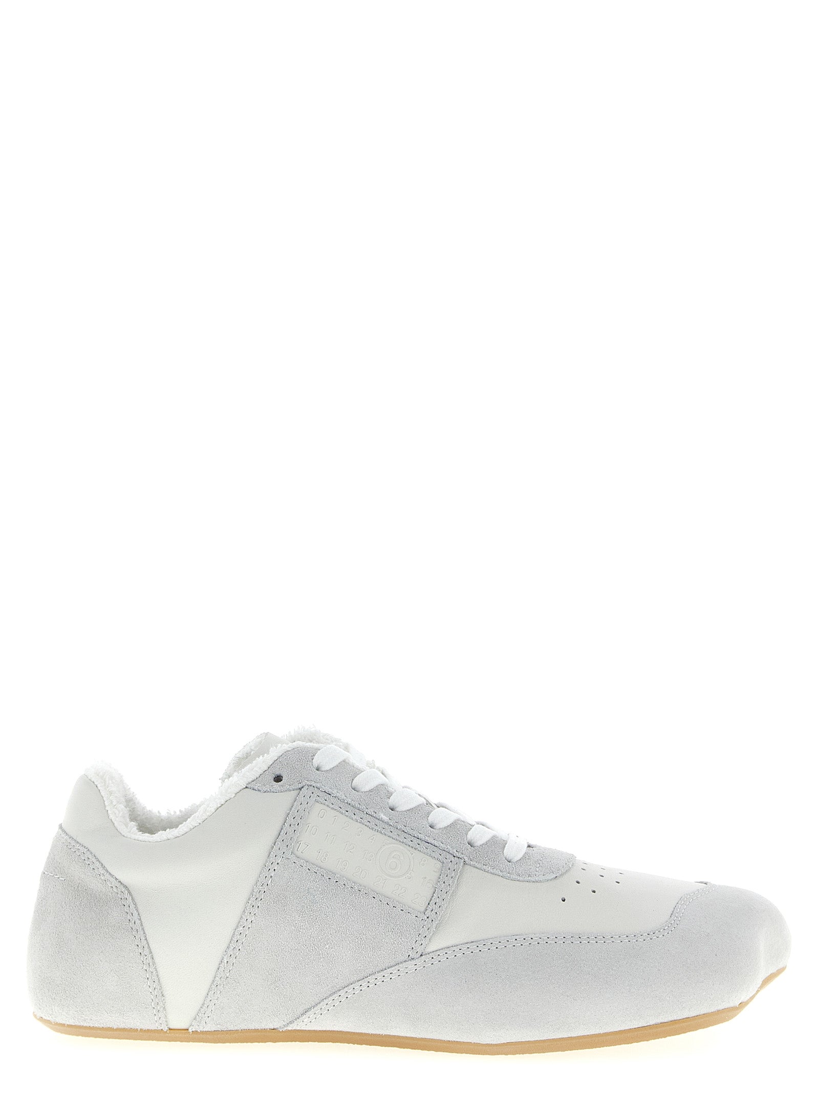 MM6 Maison Margiela White Calfskin Athletic Men's Sneakers