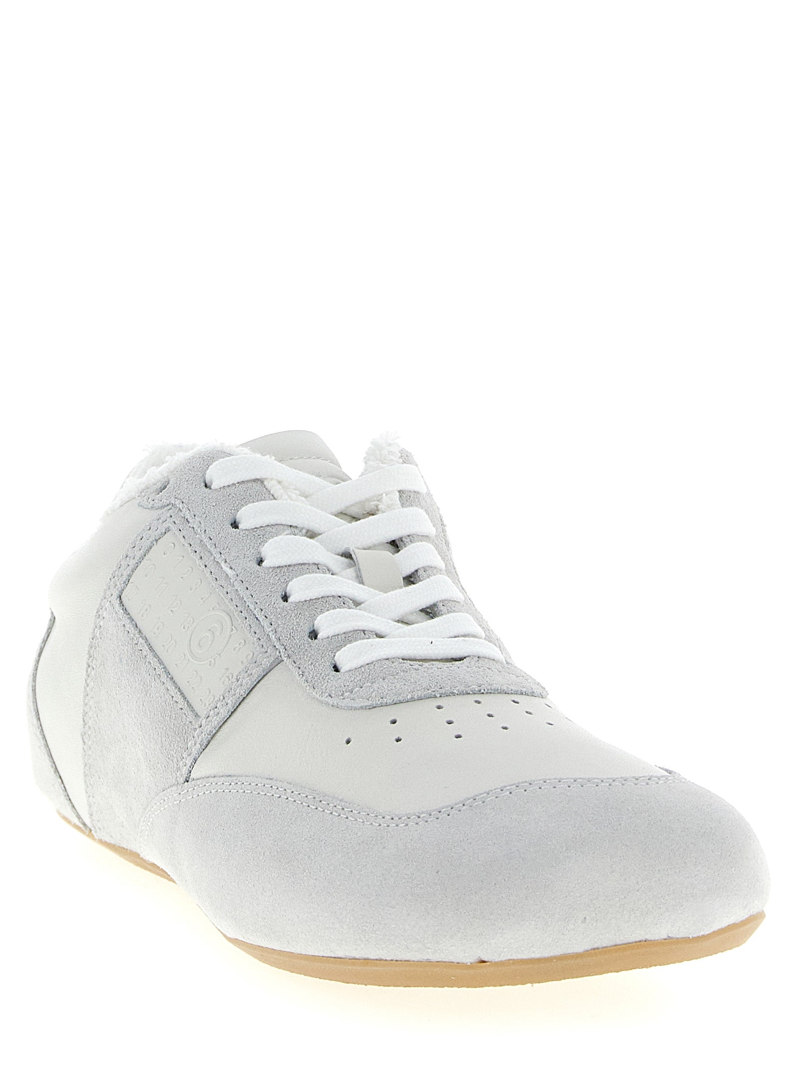 MM6 Maison Margiela White Calfskin Athletic Men's Sneakers