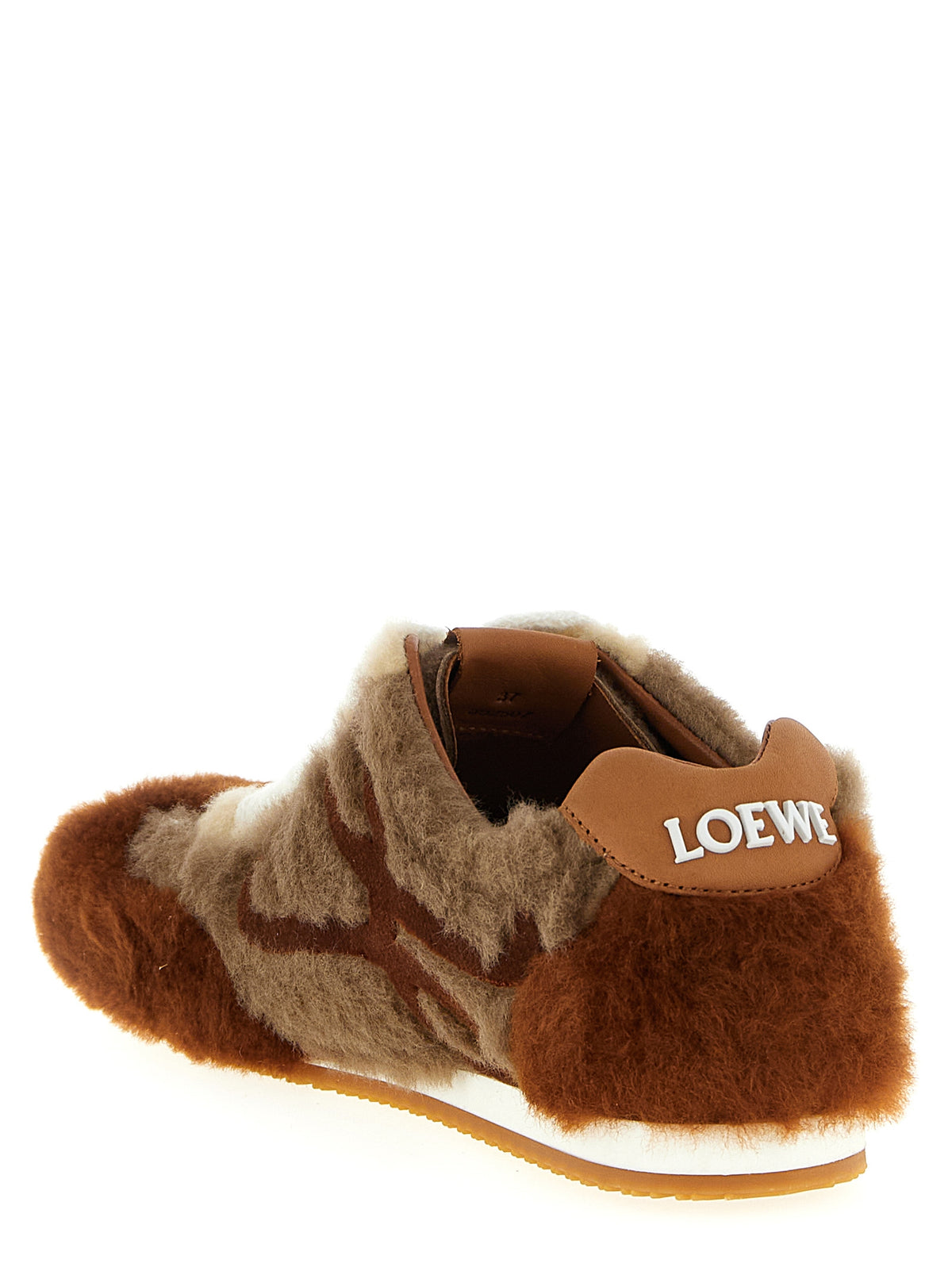 Loewe Brown Lamb Leather Low Top Women's Sneakers