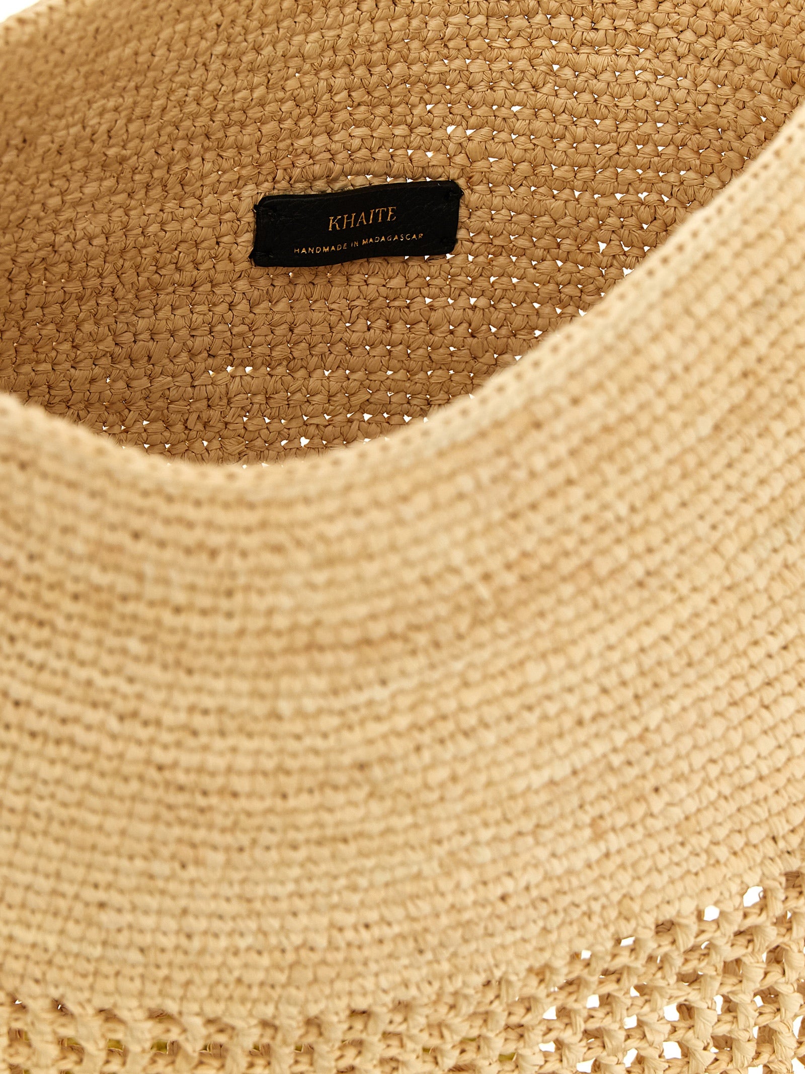 Khaite Beige Sisal Shoulder Women's Bag