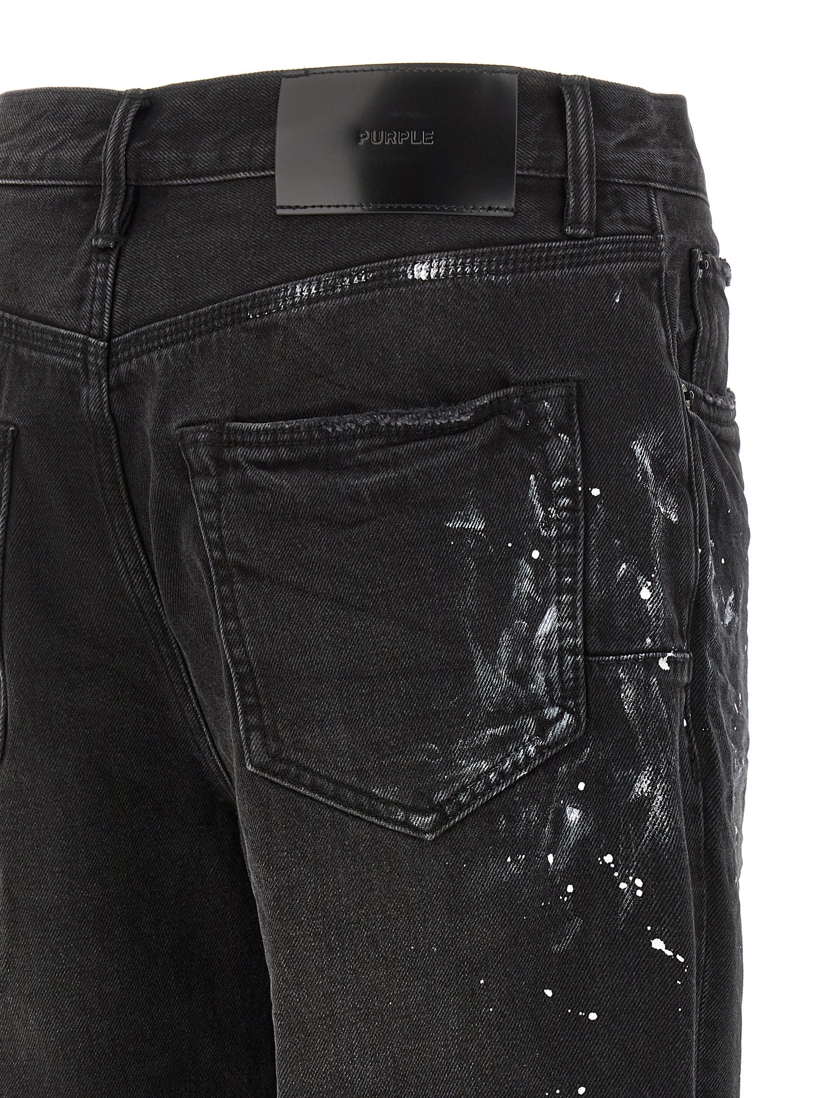 PURPLE Black Cotton Straight-Leg Men's Jeans