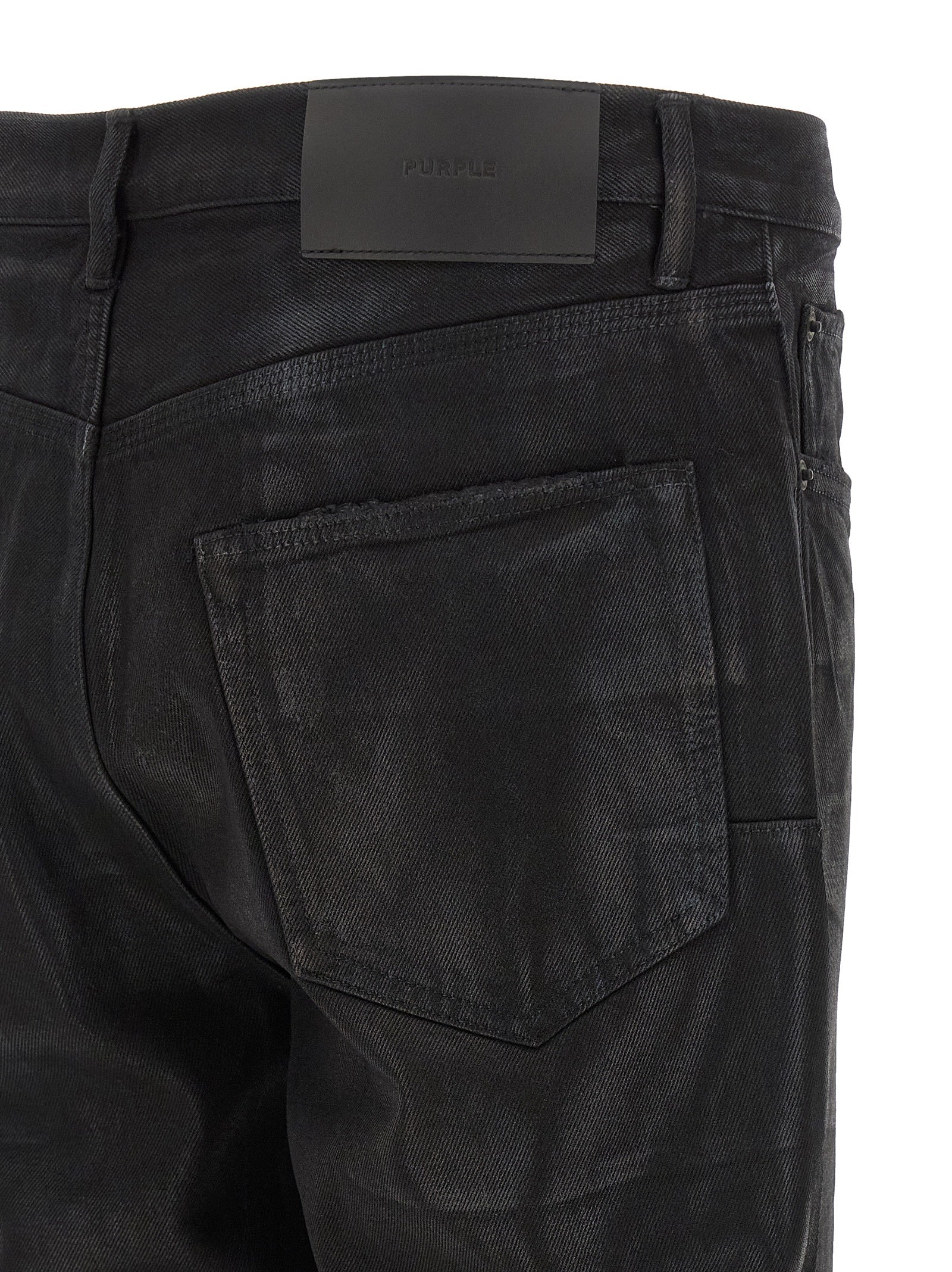 PURPLE Black Cotton Flared Men's Jeans