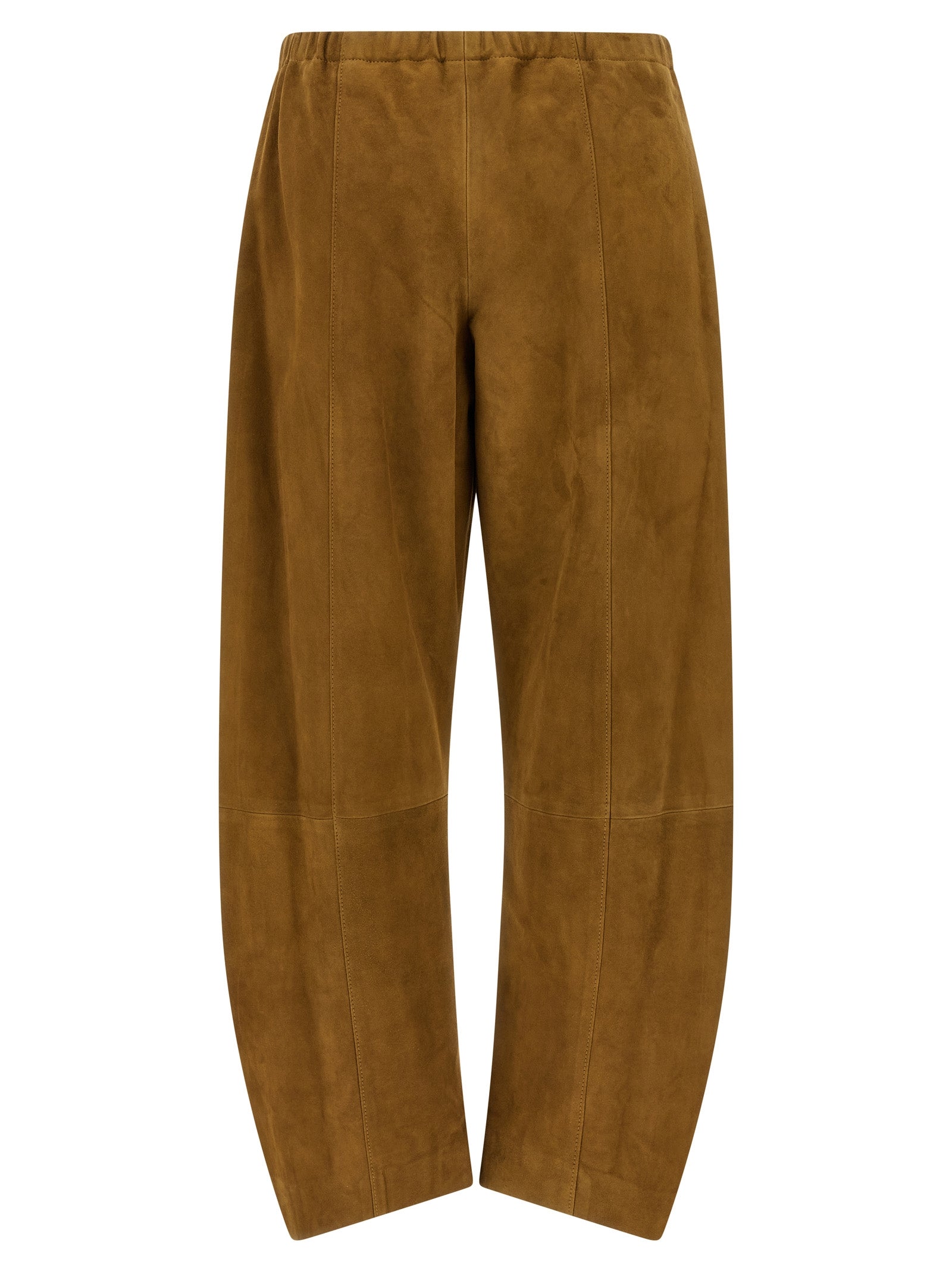 Khaite Brown Leather Women's Pants