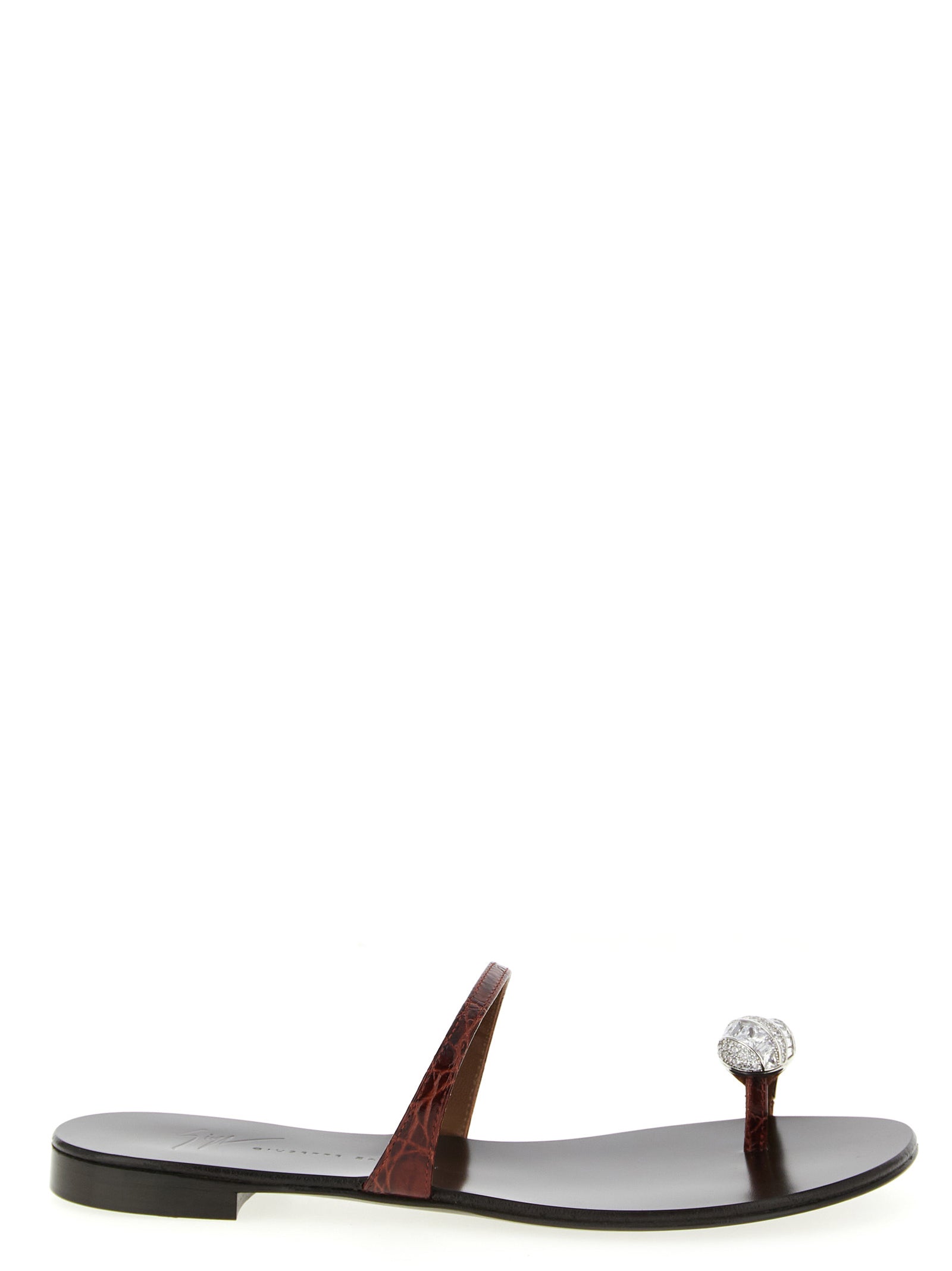 Giuseppe Zanotti Brown Calfskin Women's Slides