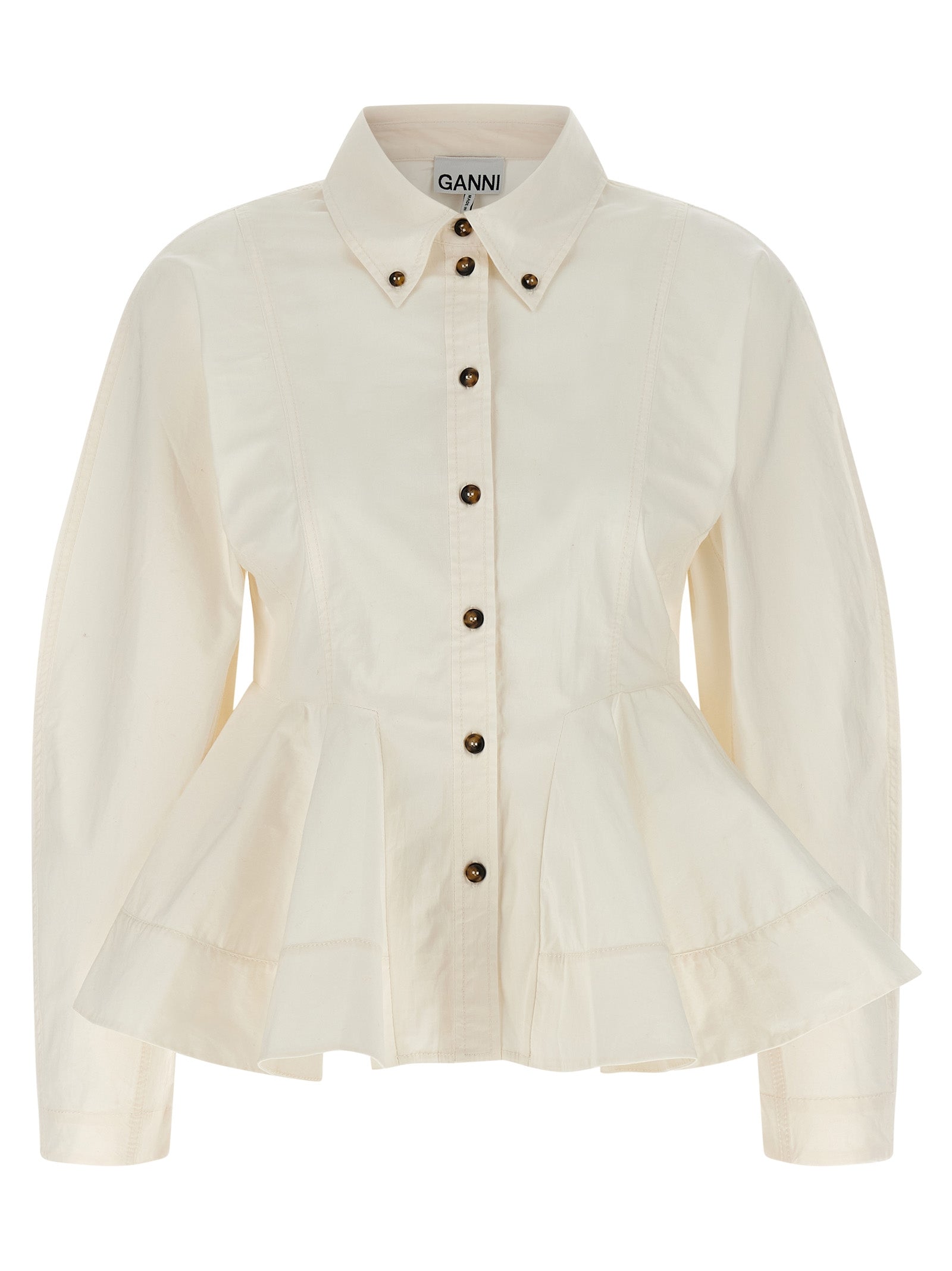 Ganni White Cotton Women's Blouse