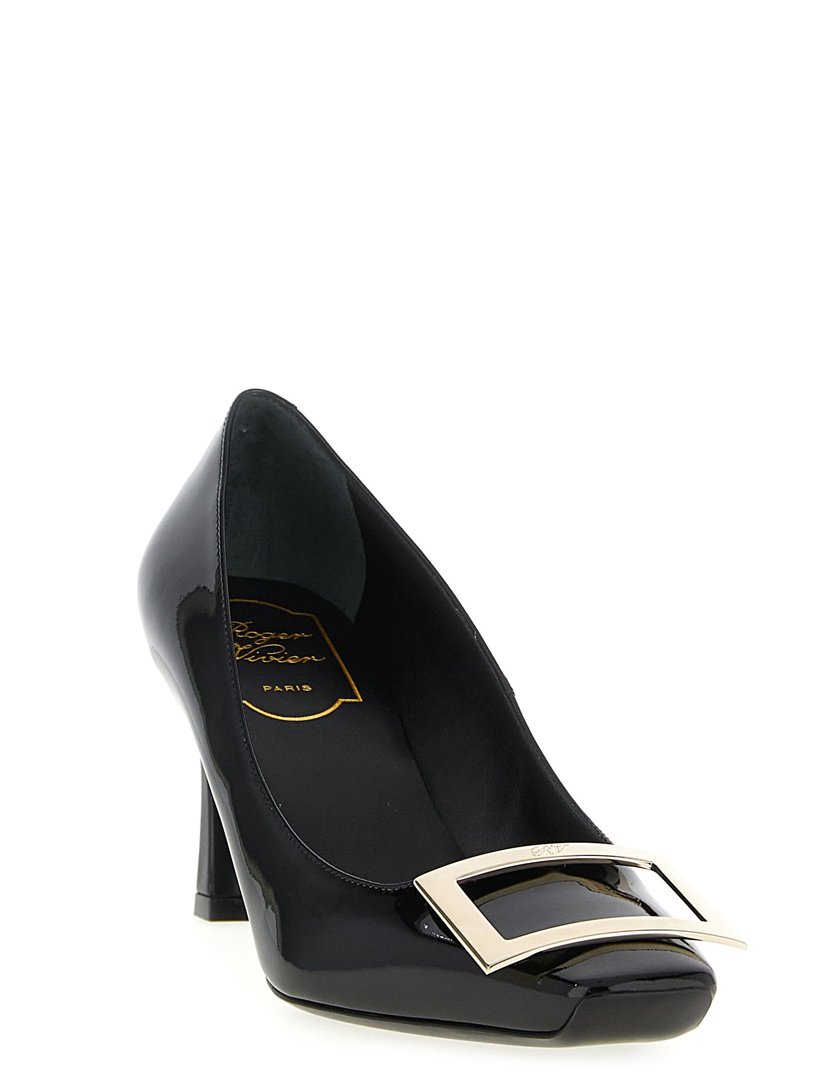 Roger Vivier Black Calfskin Mid Heel Women's Pumps