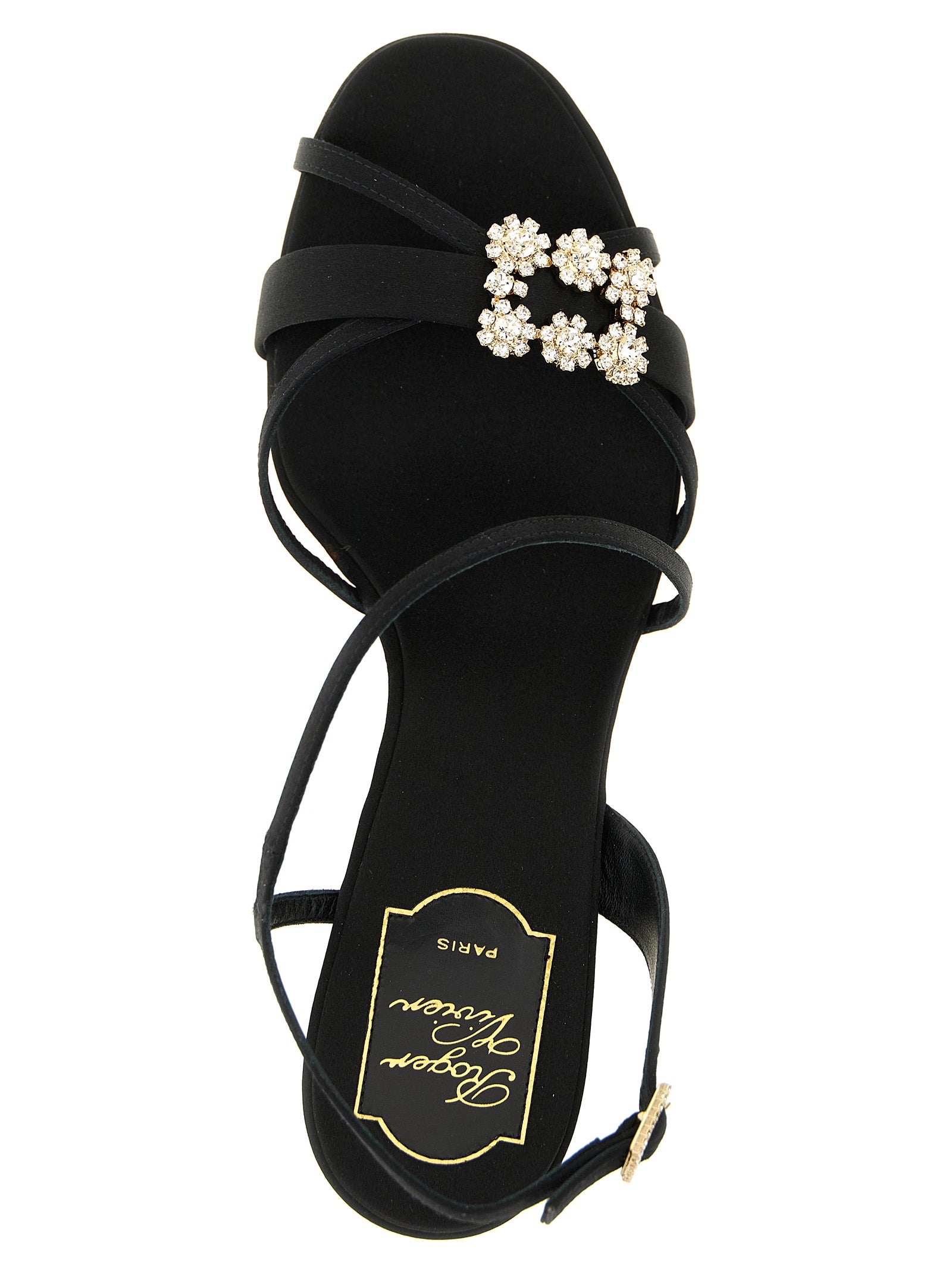 Roger Vivier Black Viscose Stiletto Heel Women's Sandals