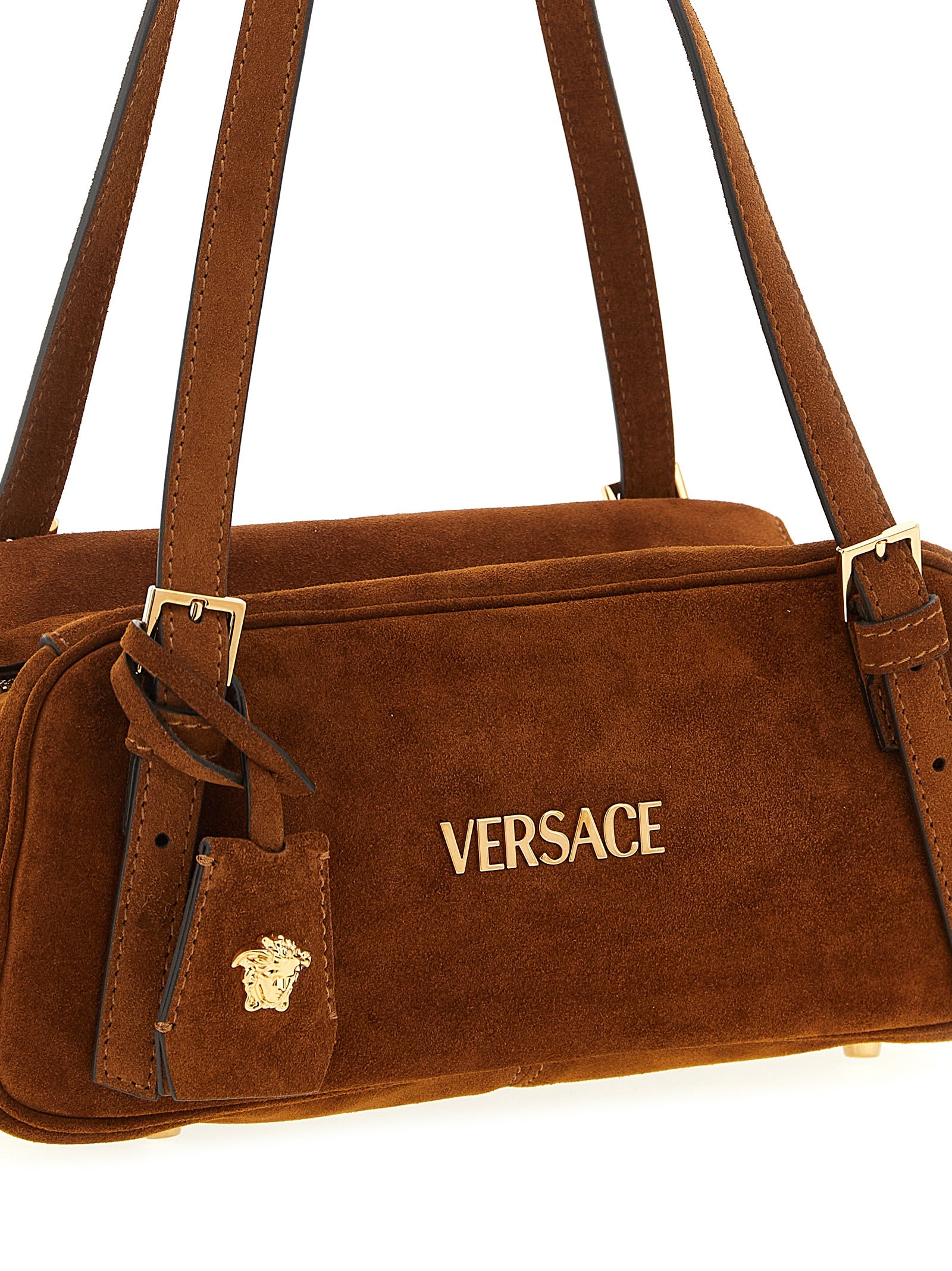 Versace Brown Calfskin Shoulder Women's Bag