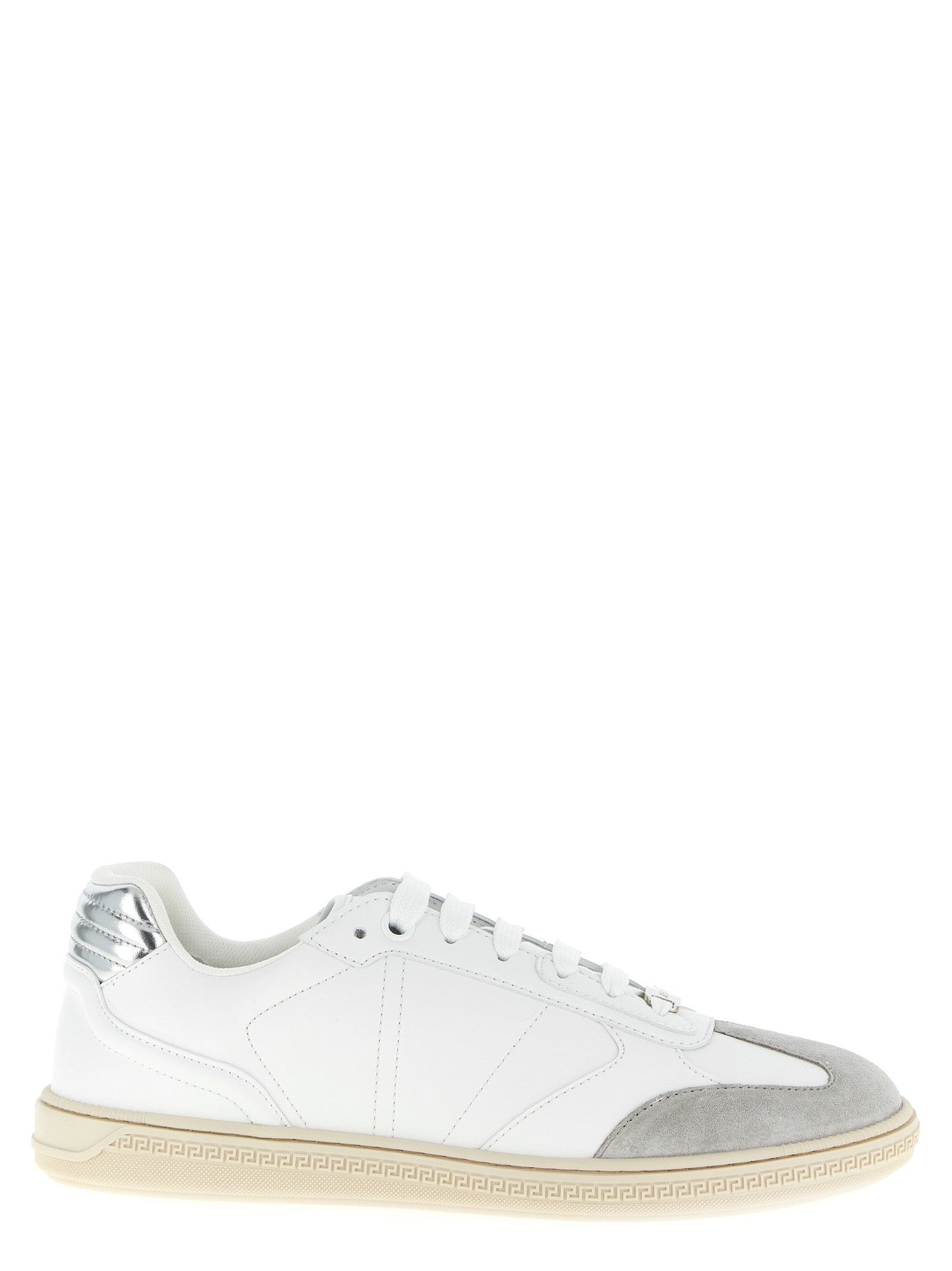 Versace White Calfskin Low Top Men's Sneakers