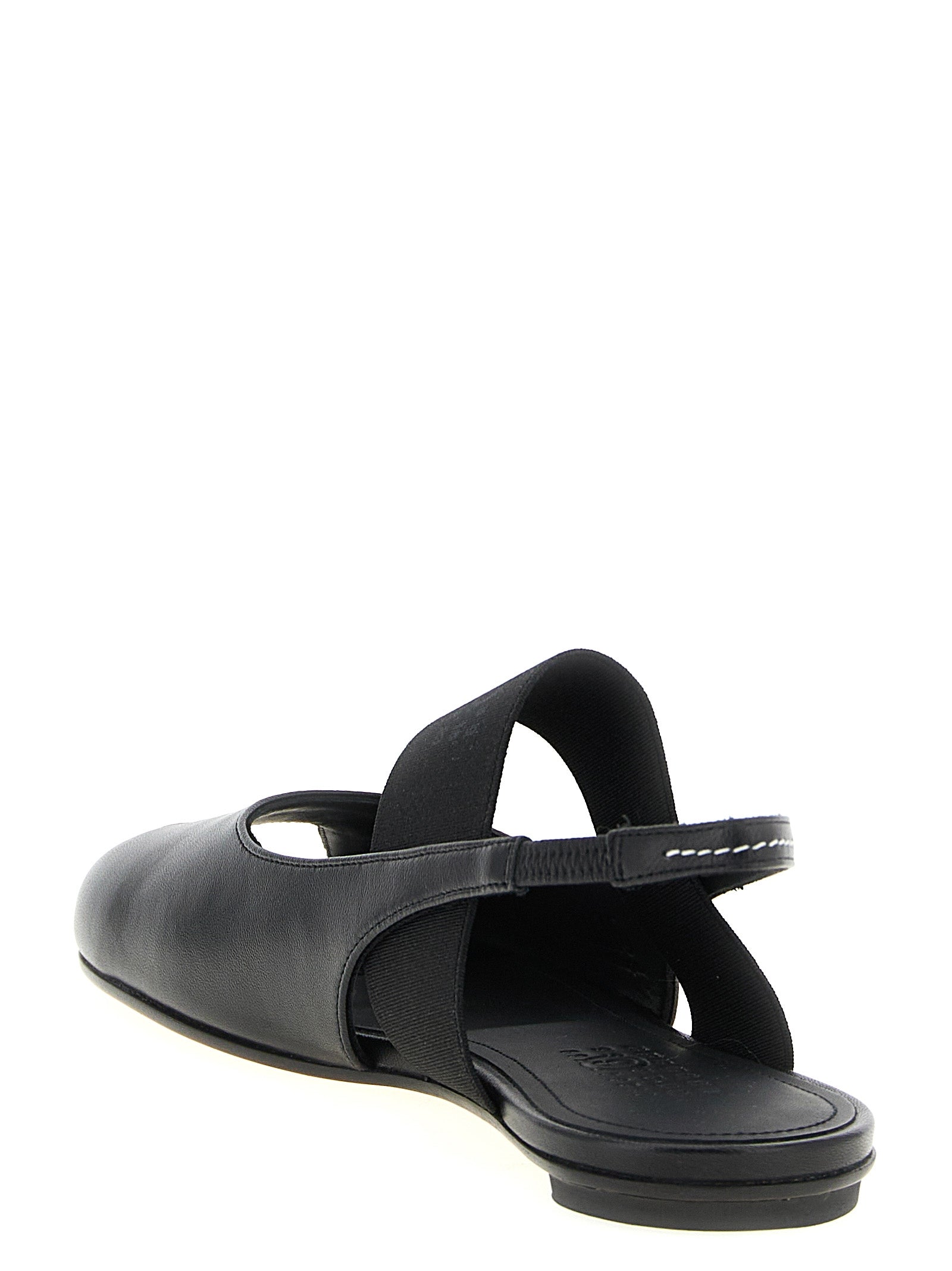 MM6 Maison Margiela Black Lamb Leather Flat Women's Sandals