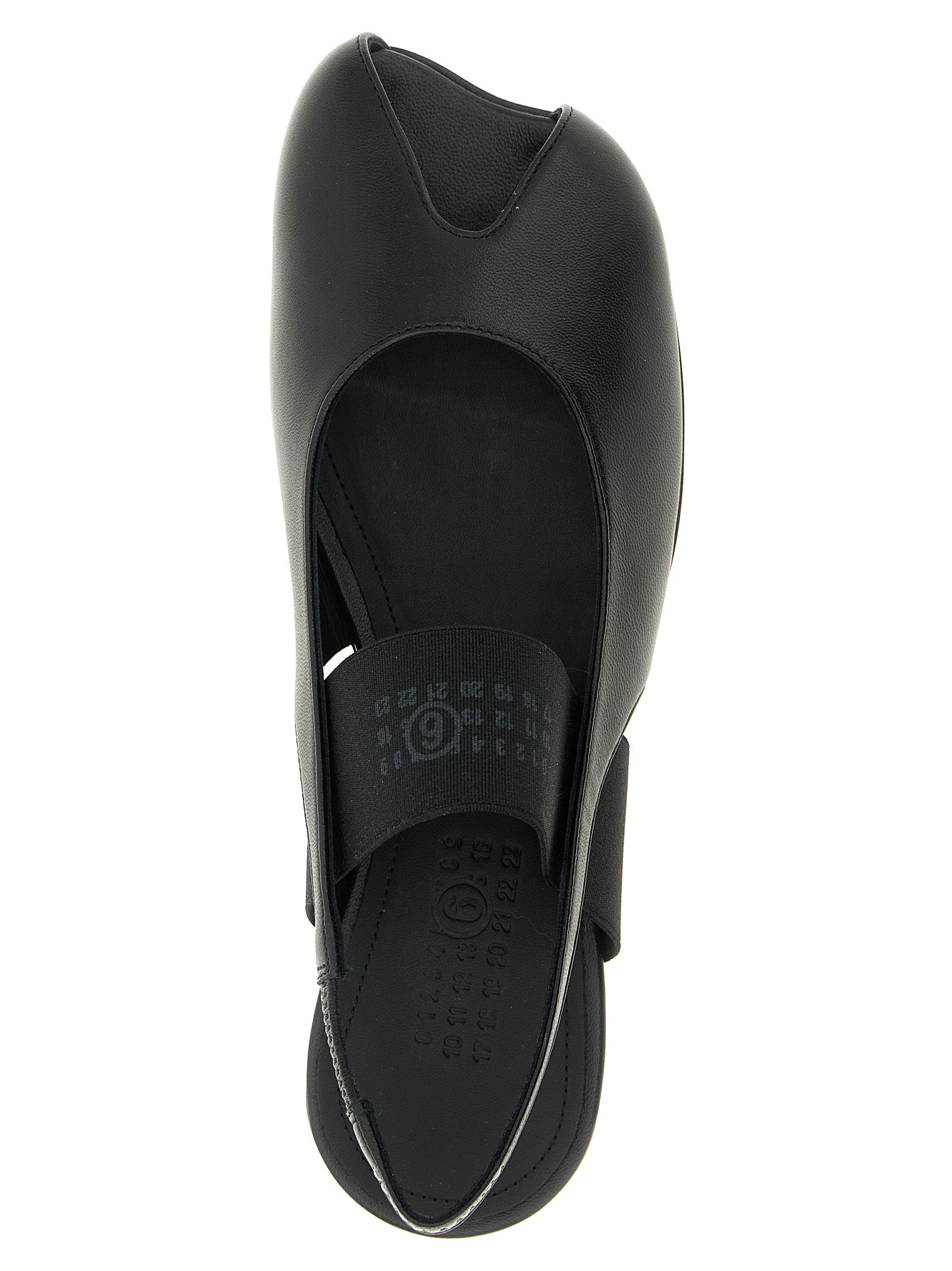 MM6 Maison Margiela Black Lamb Leather Flat Women's Sandals
