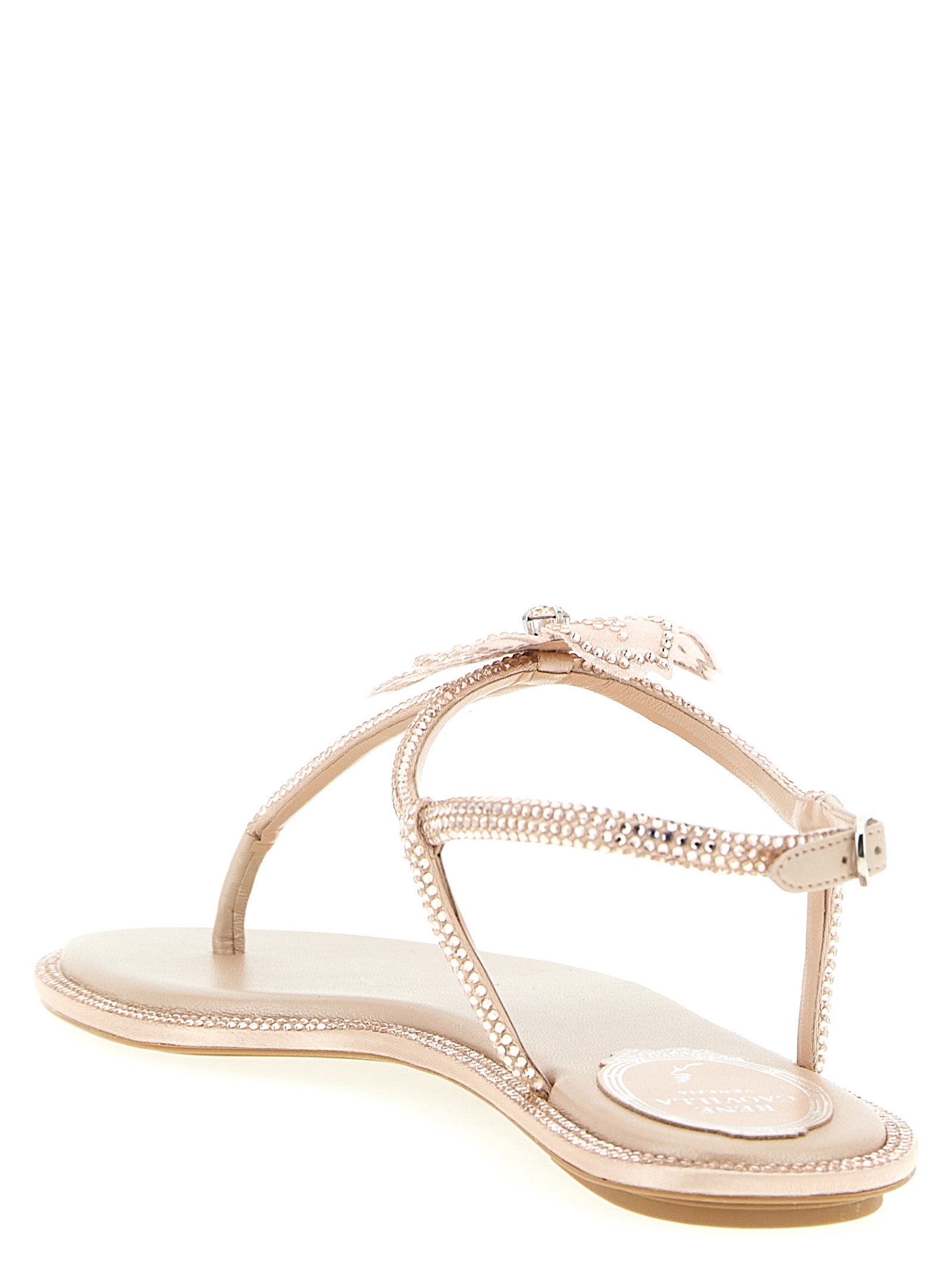 RENE CAOVILLA Multicolor Glass Flat Women's Sandals