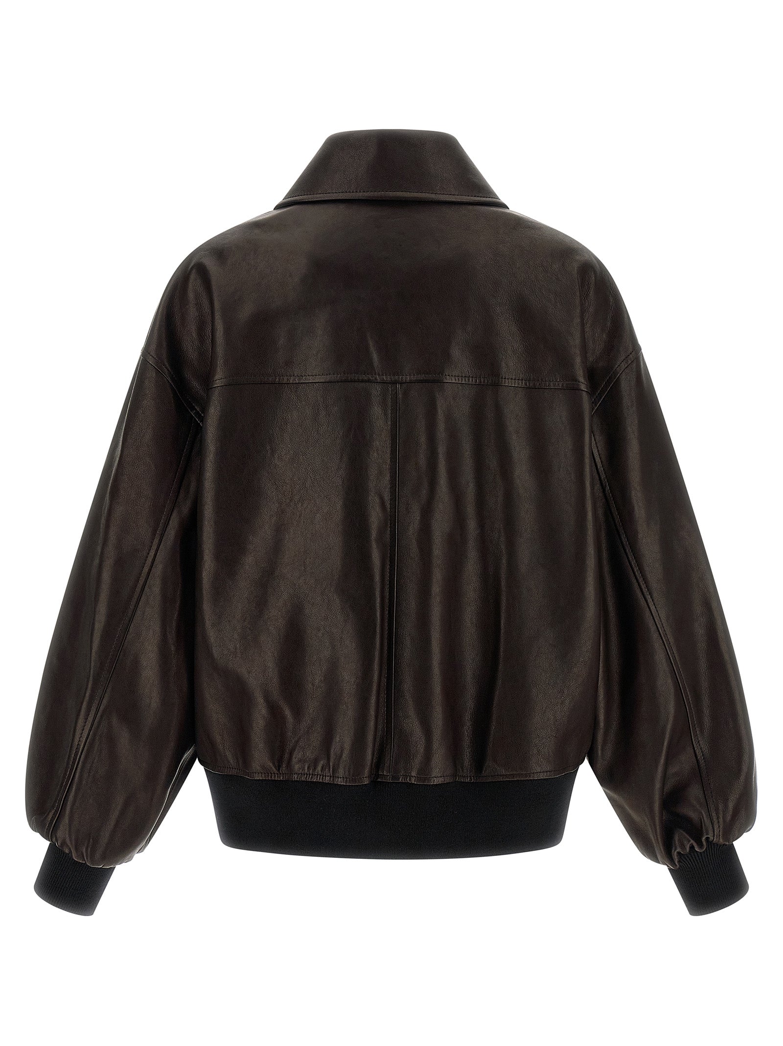 Khaite Brown Lamb Leather Leather Women's Jacket