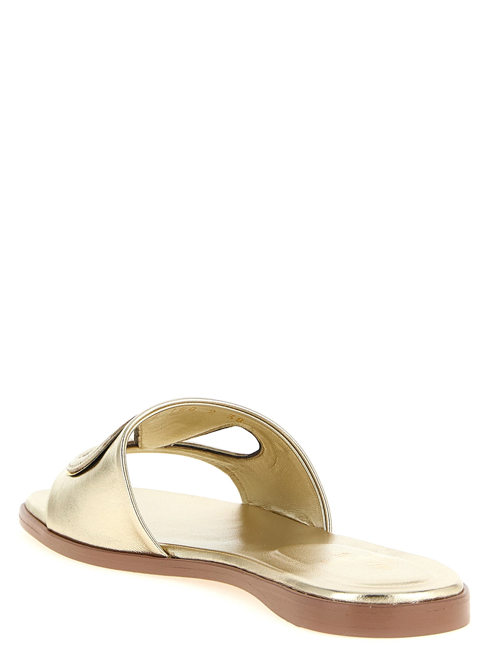 Valentino Garavani Gold Calfskin Women's Slides
