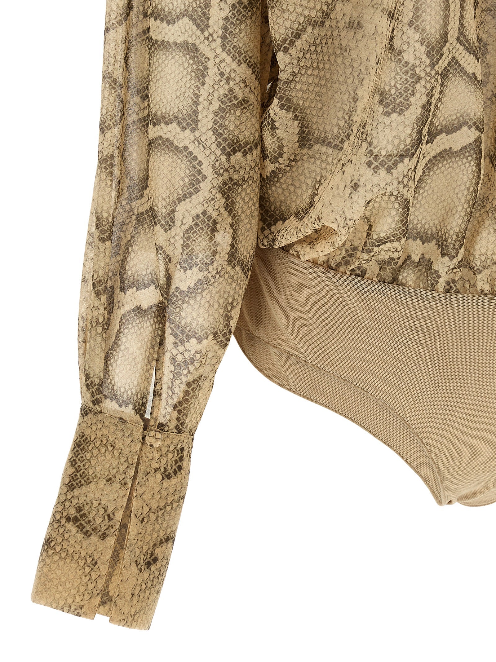 The Andamane Beige Polyester Women's Bodysuit