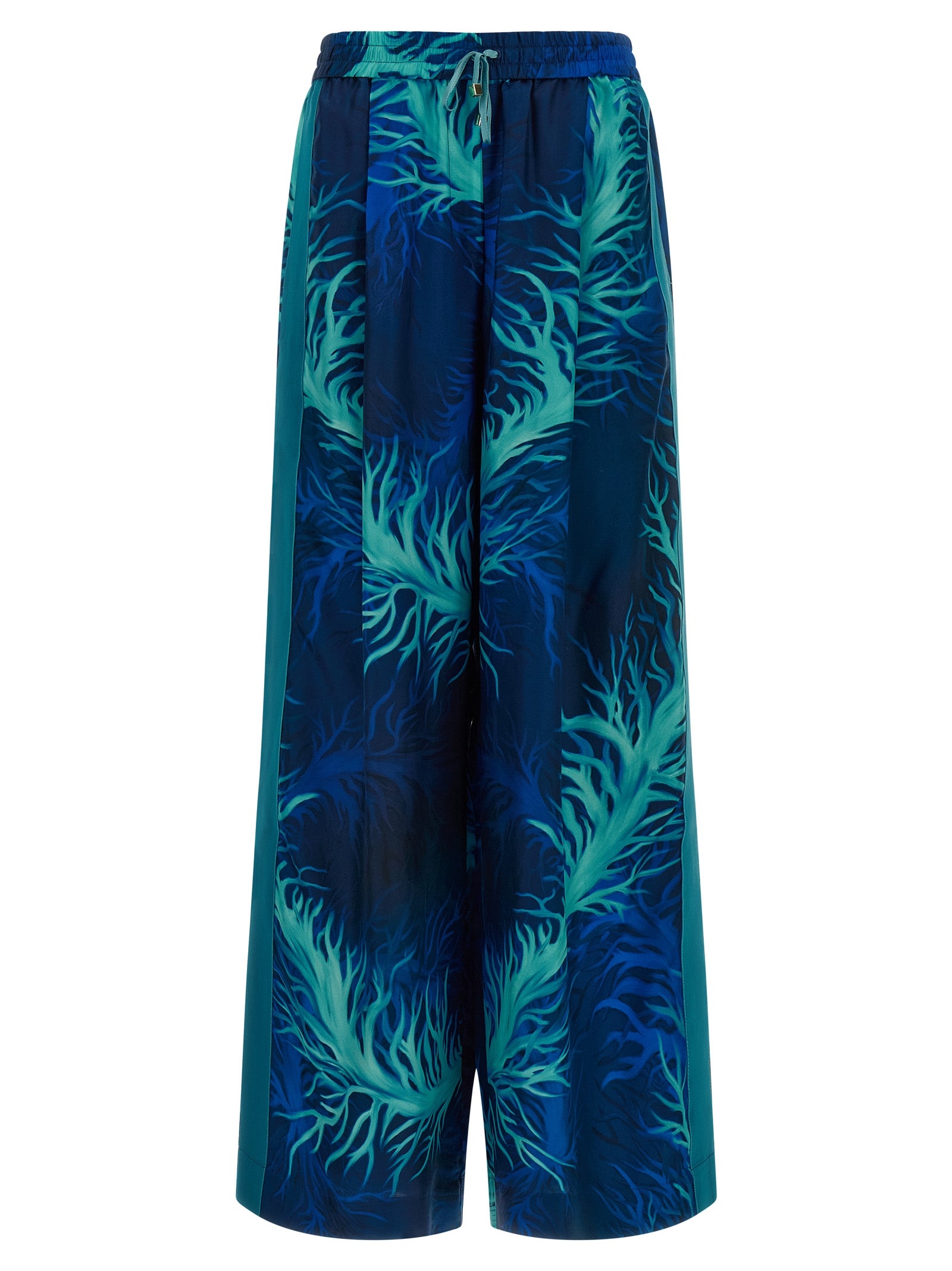 F.R.S. - FOR RESTLESS SLEEPERS Blue Silk Casual Women's Pants