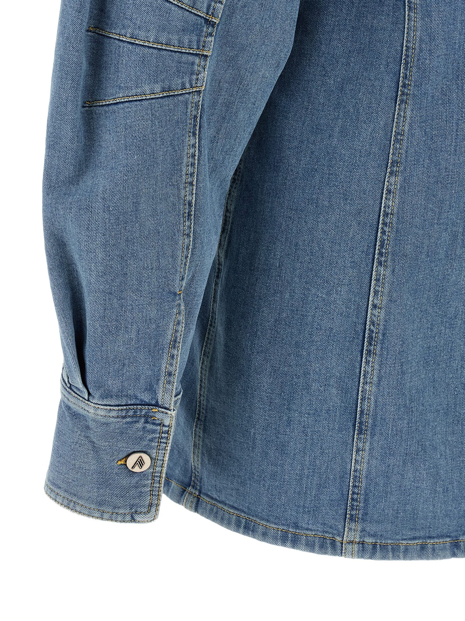The Attico Blue Cotton Short Women's Dress