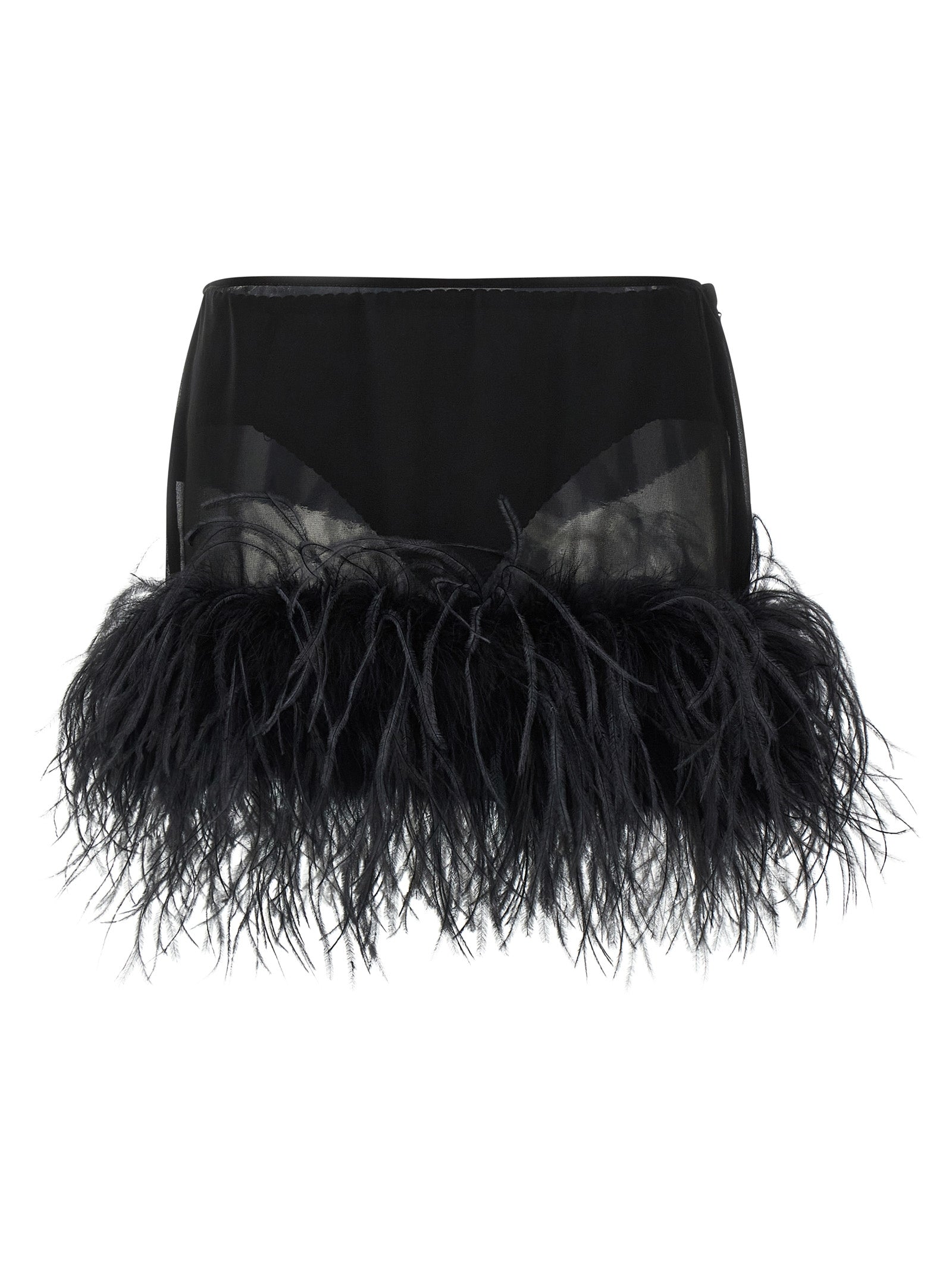 The Attico Black Polyester Long Women's Skirt