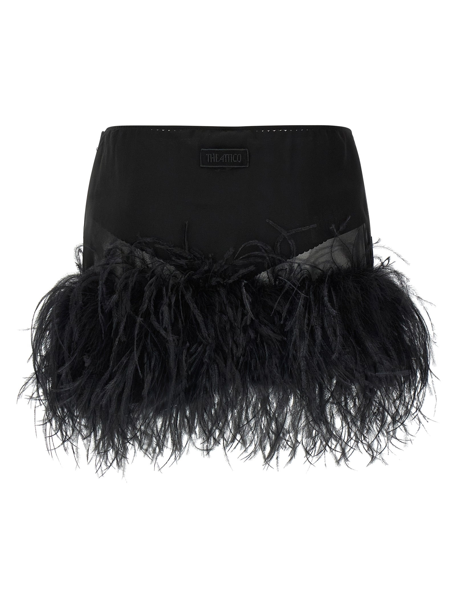 The Attico Black Polyester Long Women's Skirt