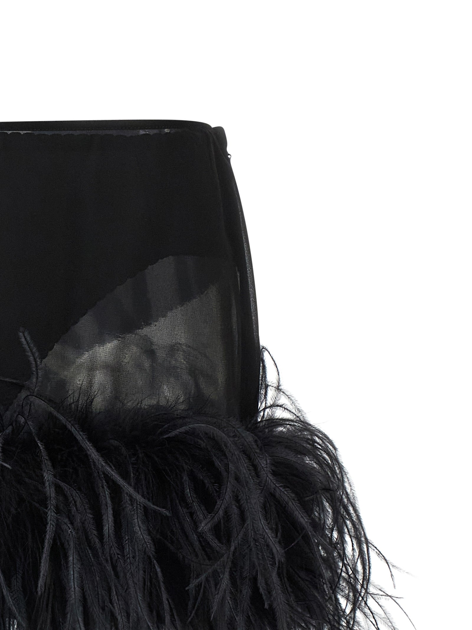 The Attico Black Polyester Long Women's Skirt