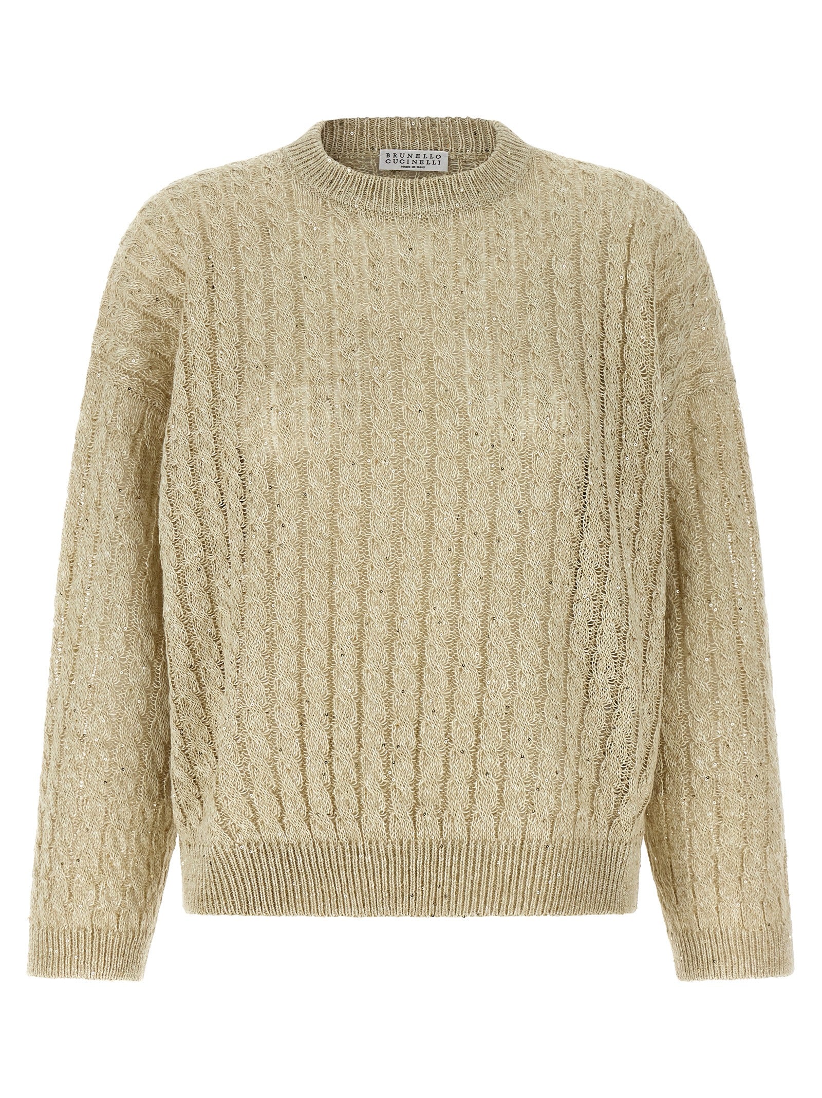 Brunello Cucinelli Beige Linen Women's Cardigan