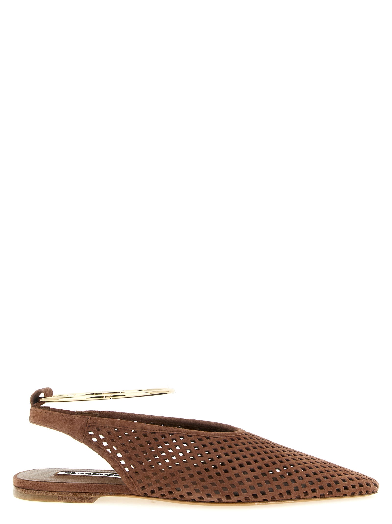 Jil Sander Brown Goatskin Ballet Women's Flats