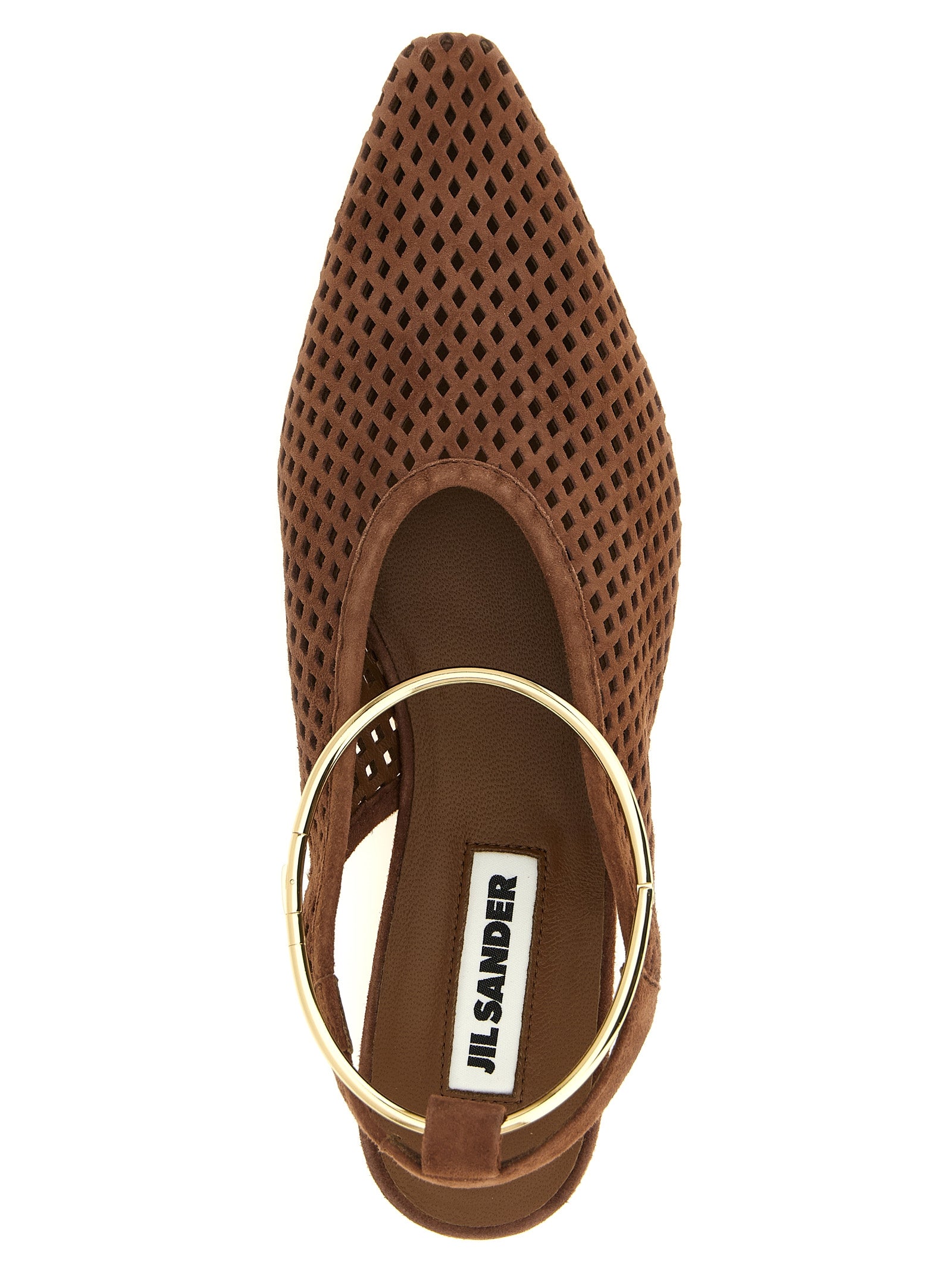 Jil Sander Brown Goatskin Ballet Women's Flats