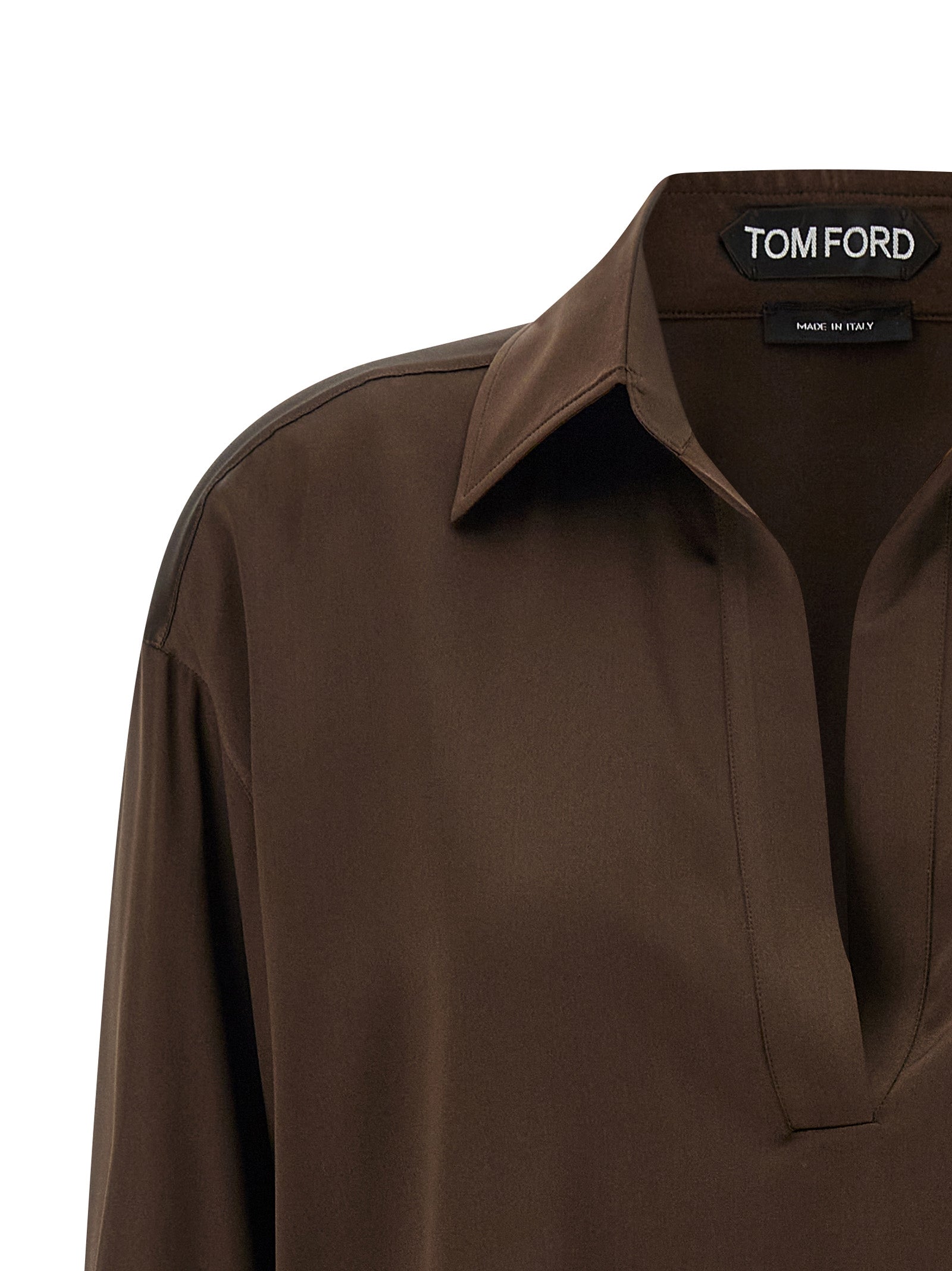 Tom Ford Brown Silk Polo Women's Shirt