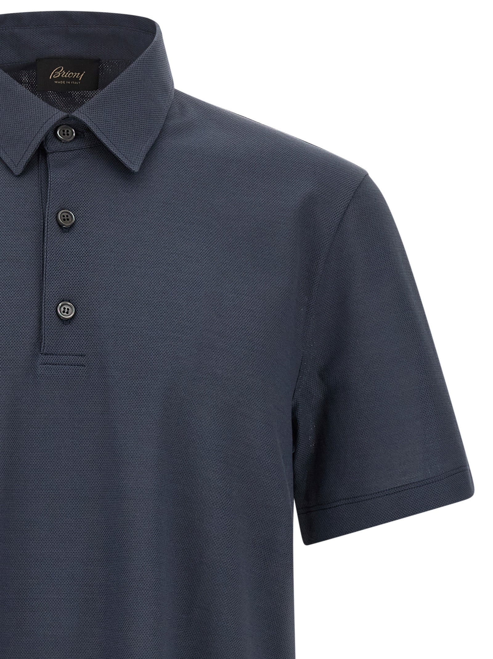 Brioni Blue Cotton Polo Men's Shirt