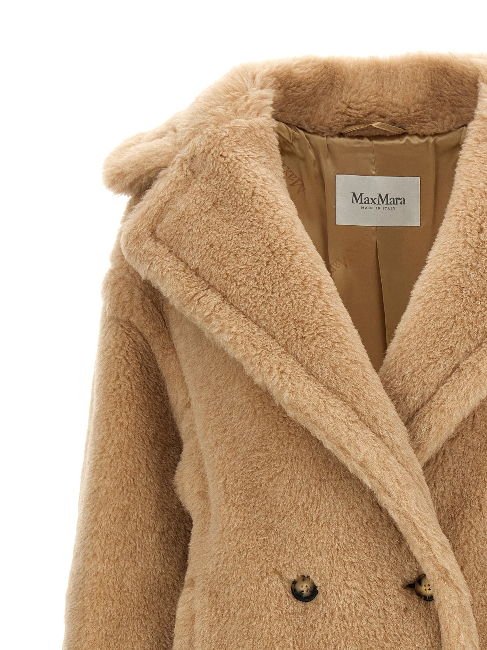 Max Mara Beige Alpaca Leather Women's Coat