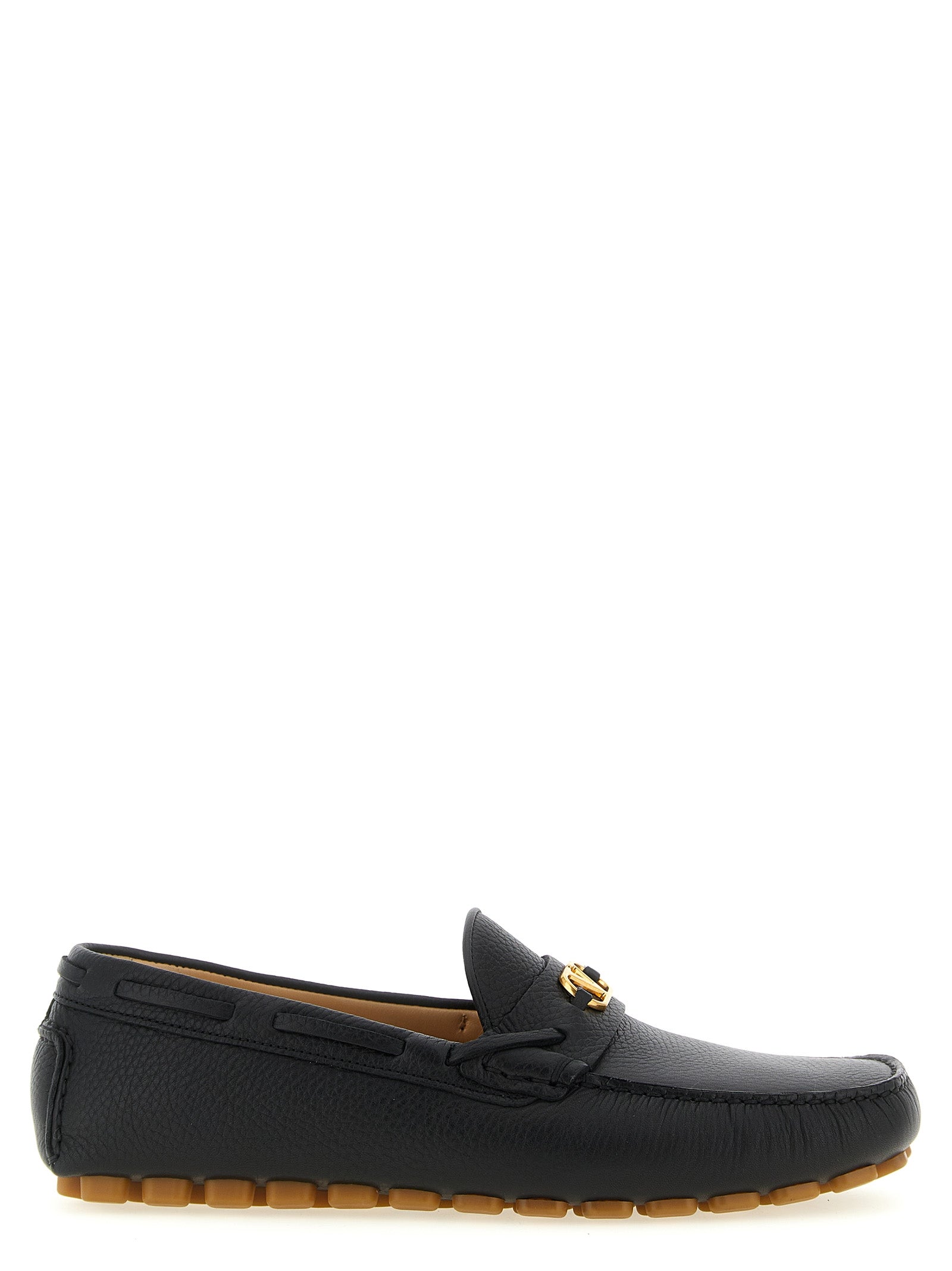 Valentino Garavani Black Calfskin Slip-On Men's Loafers