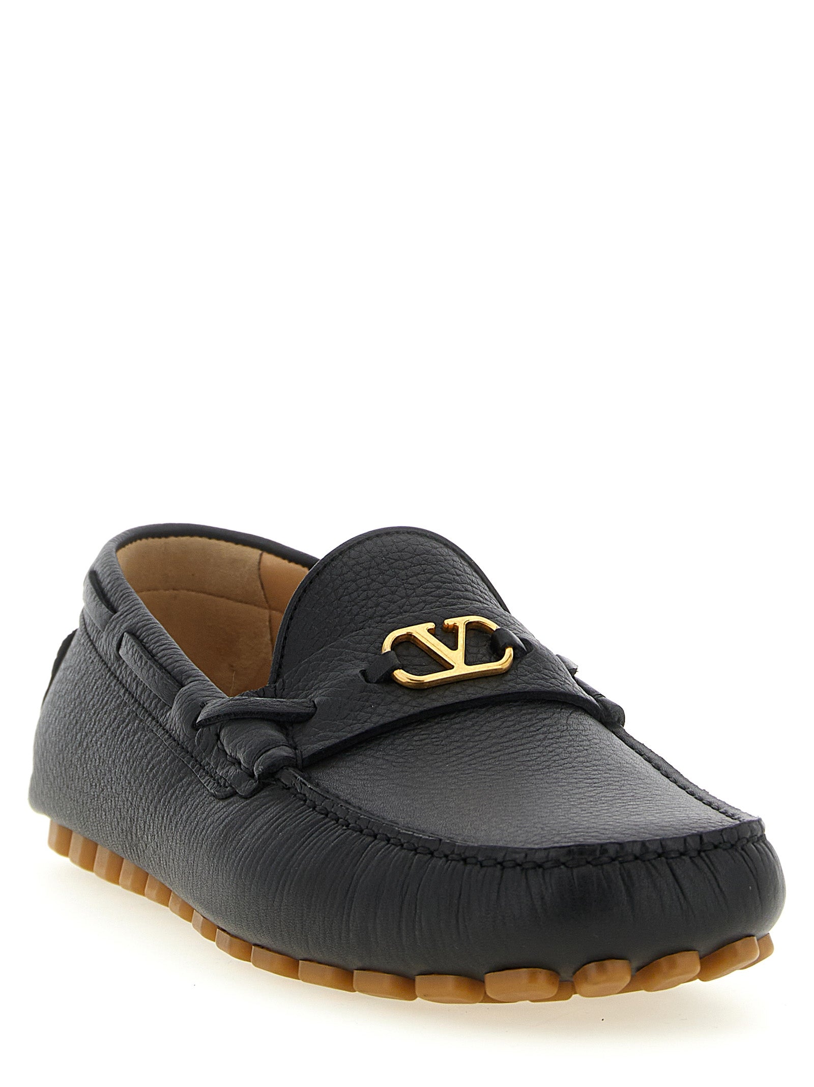 Valentino Garavani Black Calfskin Slip-On Men's Loafers