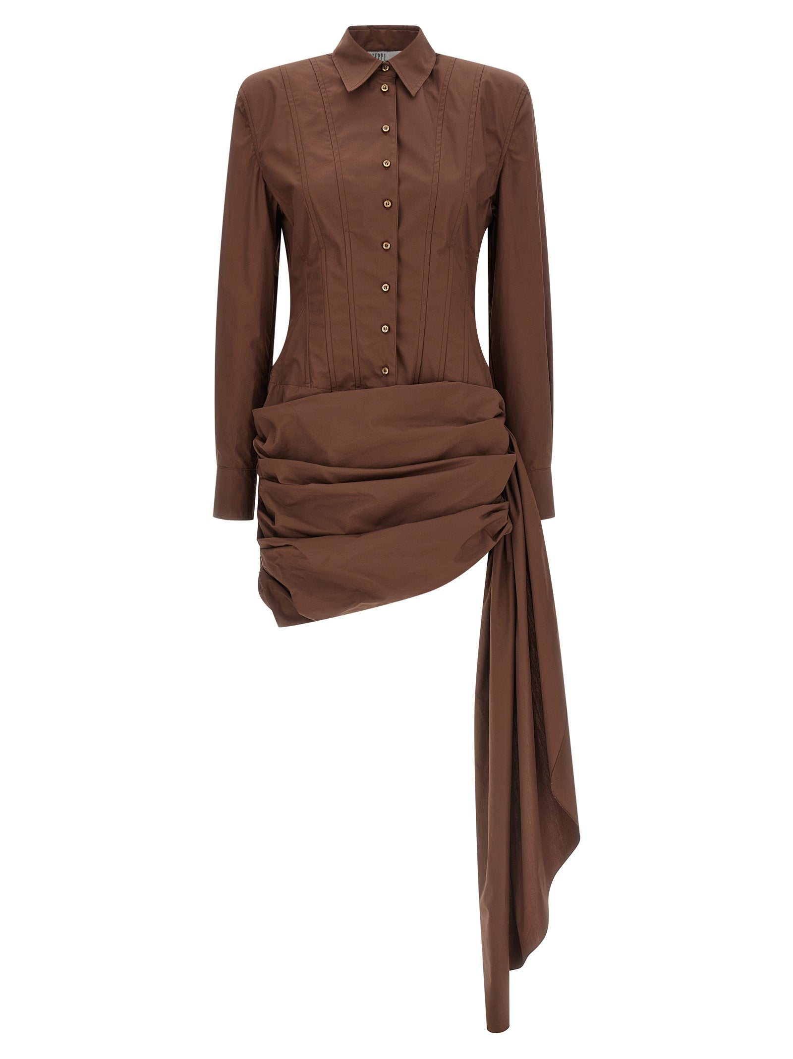 Giuseppe Di Morabito Brown Cotton Short Women's Dress