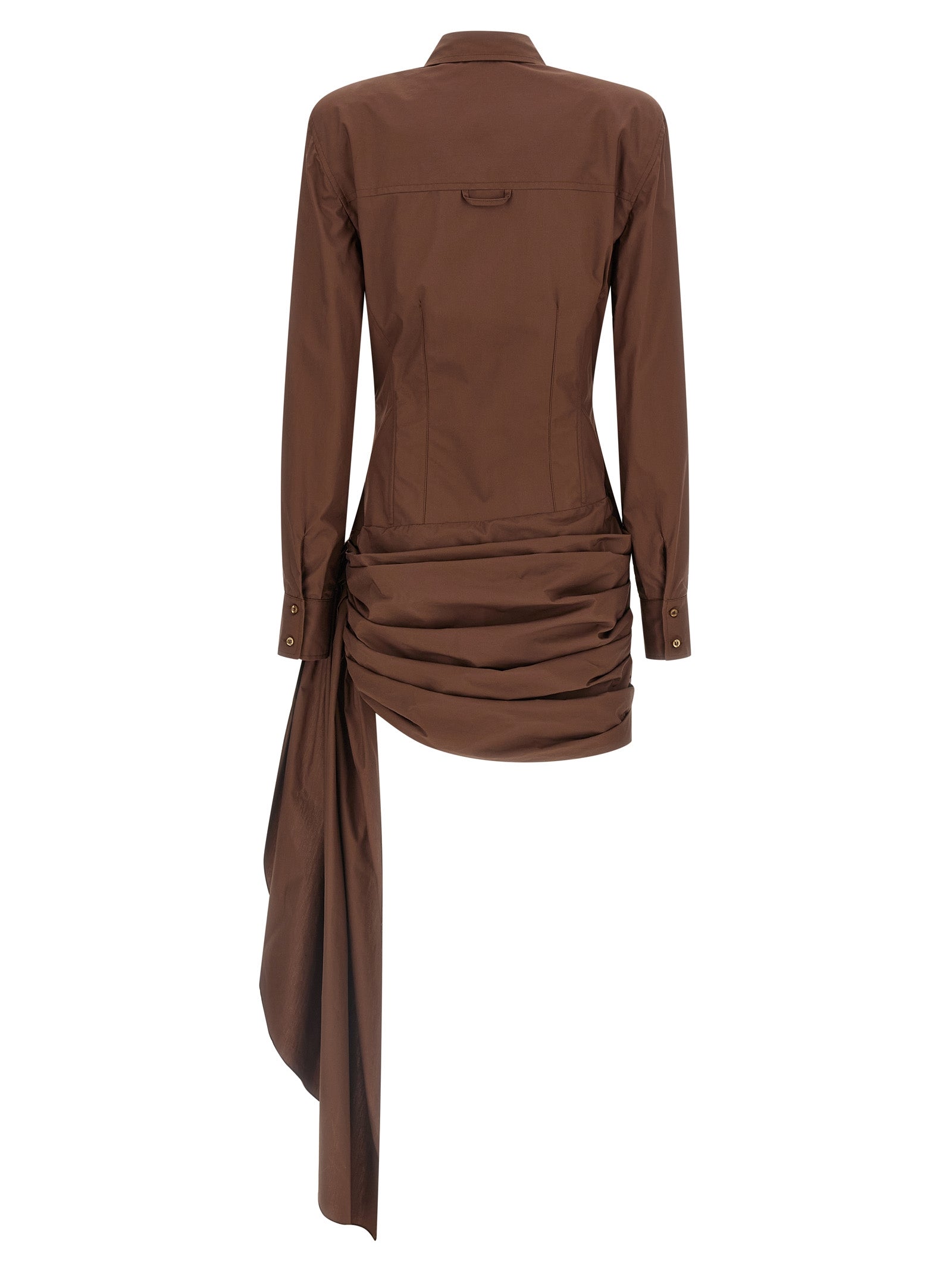 Giuseppe Di Morabito Brown Cotton Short Women's Dress