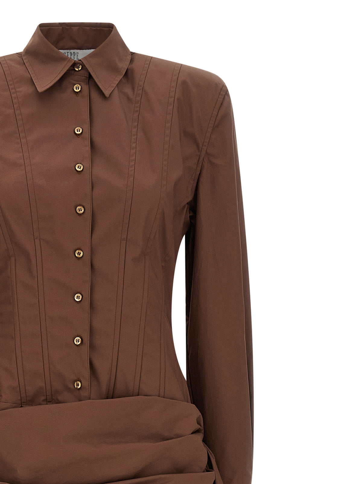 Giuseppe Di Morabito Brown Cotton Short Women's Dress
