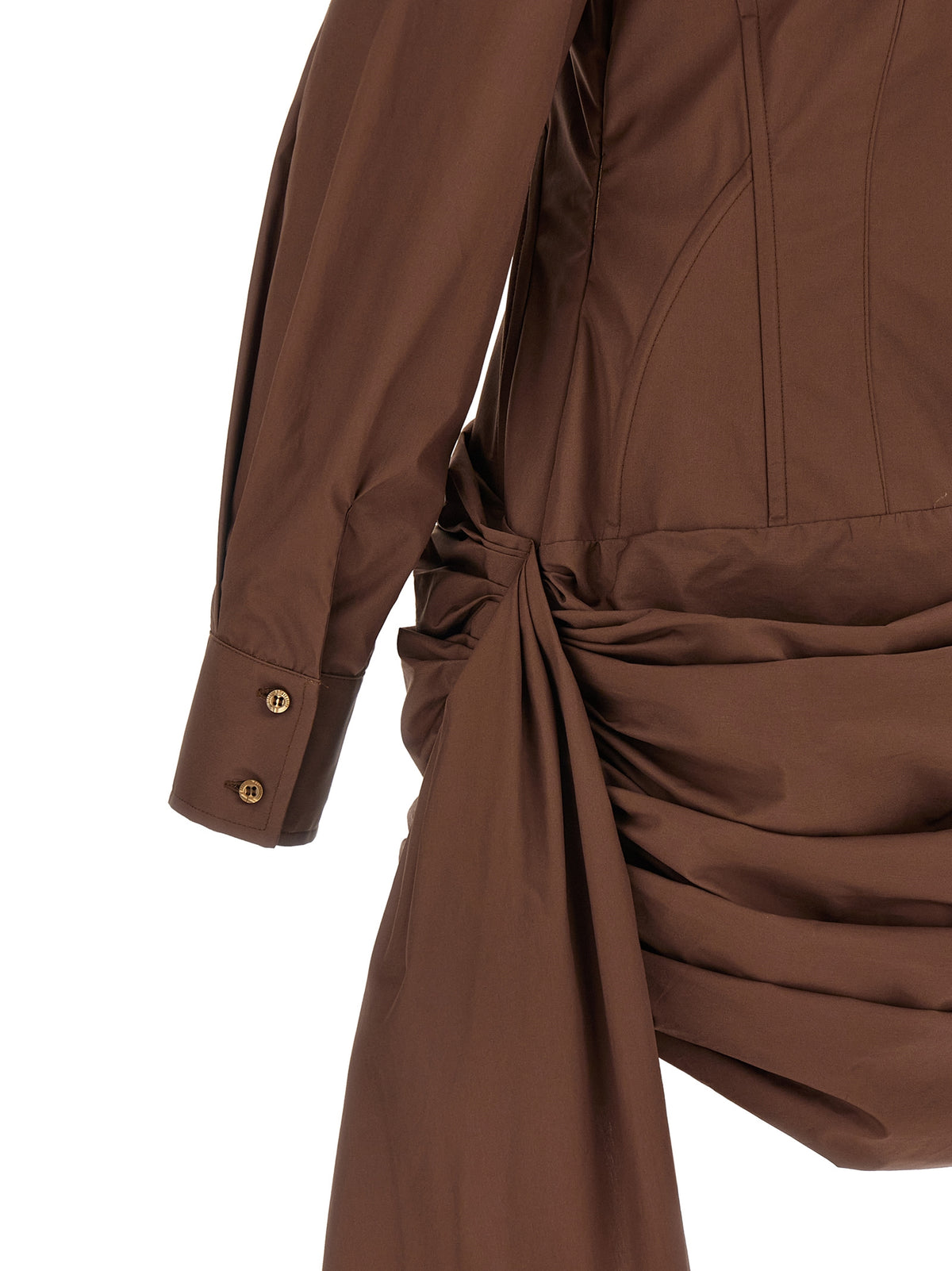 Giuseppe Di Morabito Brown Cotton Short Women's Dress