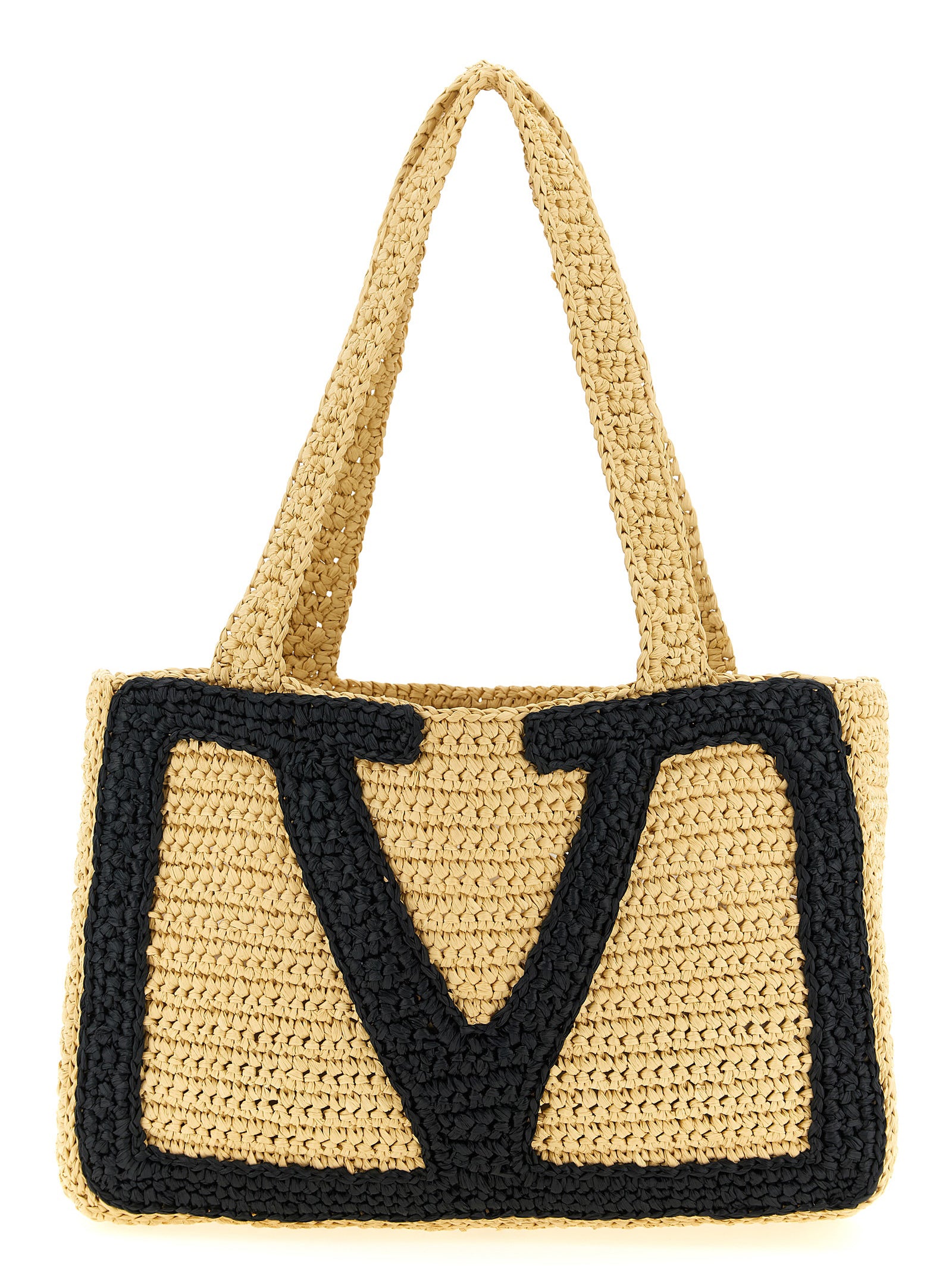 Valentino Garavani Beige Viscose Tote Women's Bag