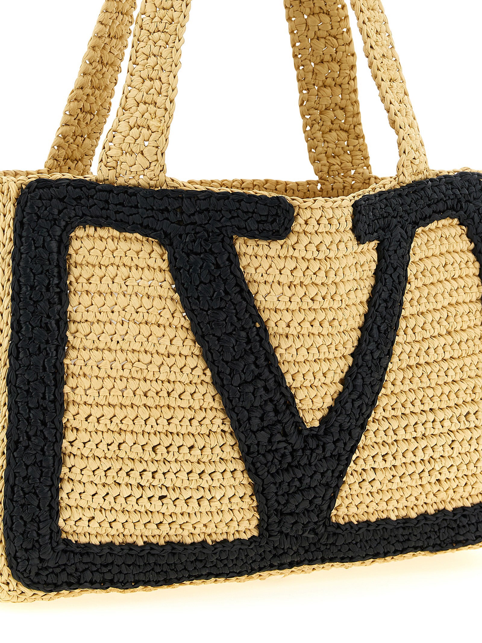 Valentino Garavani Beige Viscose Tote Women's Bag