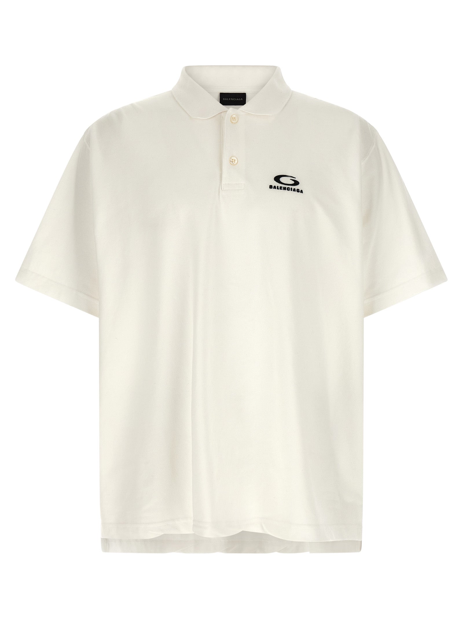 Balenciaga White Cotton Polo Men's Shirt
