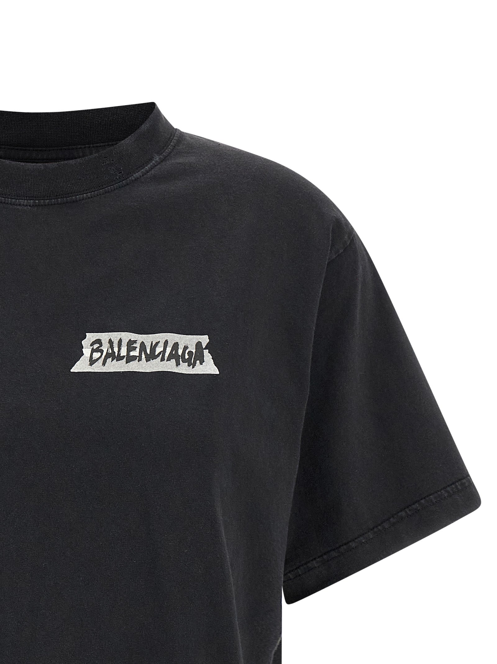 Balenciaga Black Cotton Women's T-Shirt