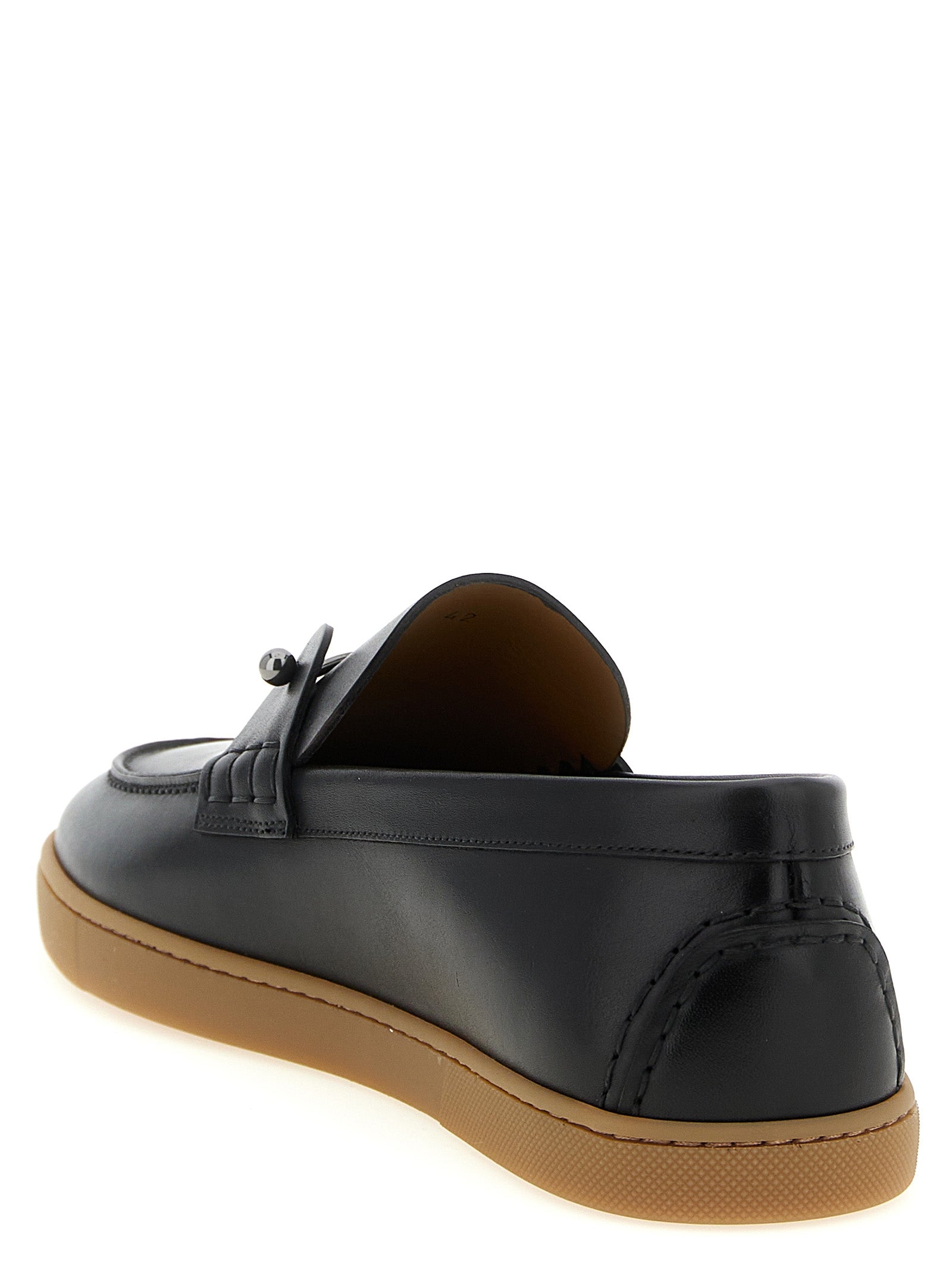 Christian Louboutin Black Calfskin Slip-On Men's Loafers