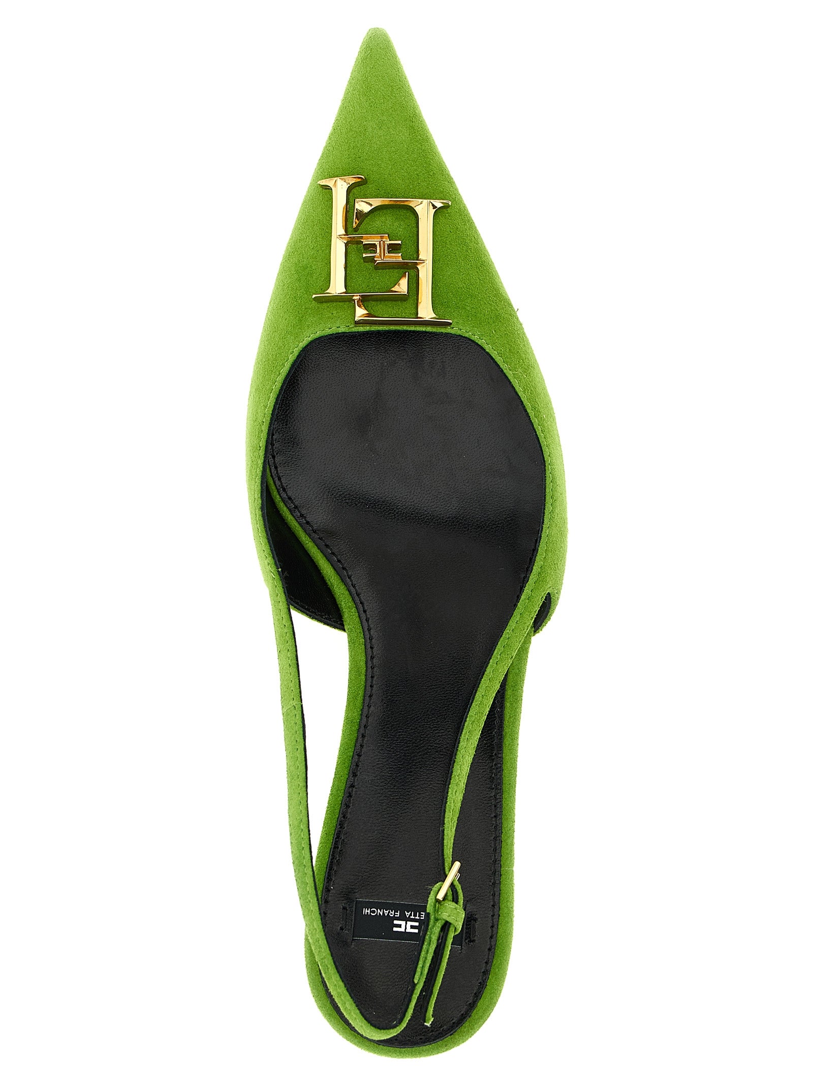 Elisabetta Franchi Bicolor Leather Mid Heel Women's Pumps