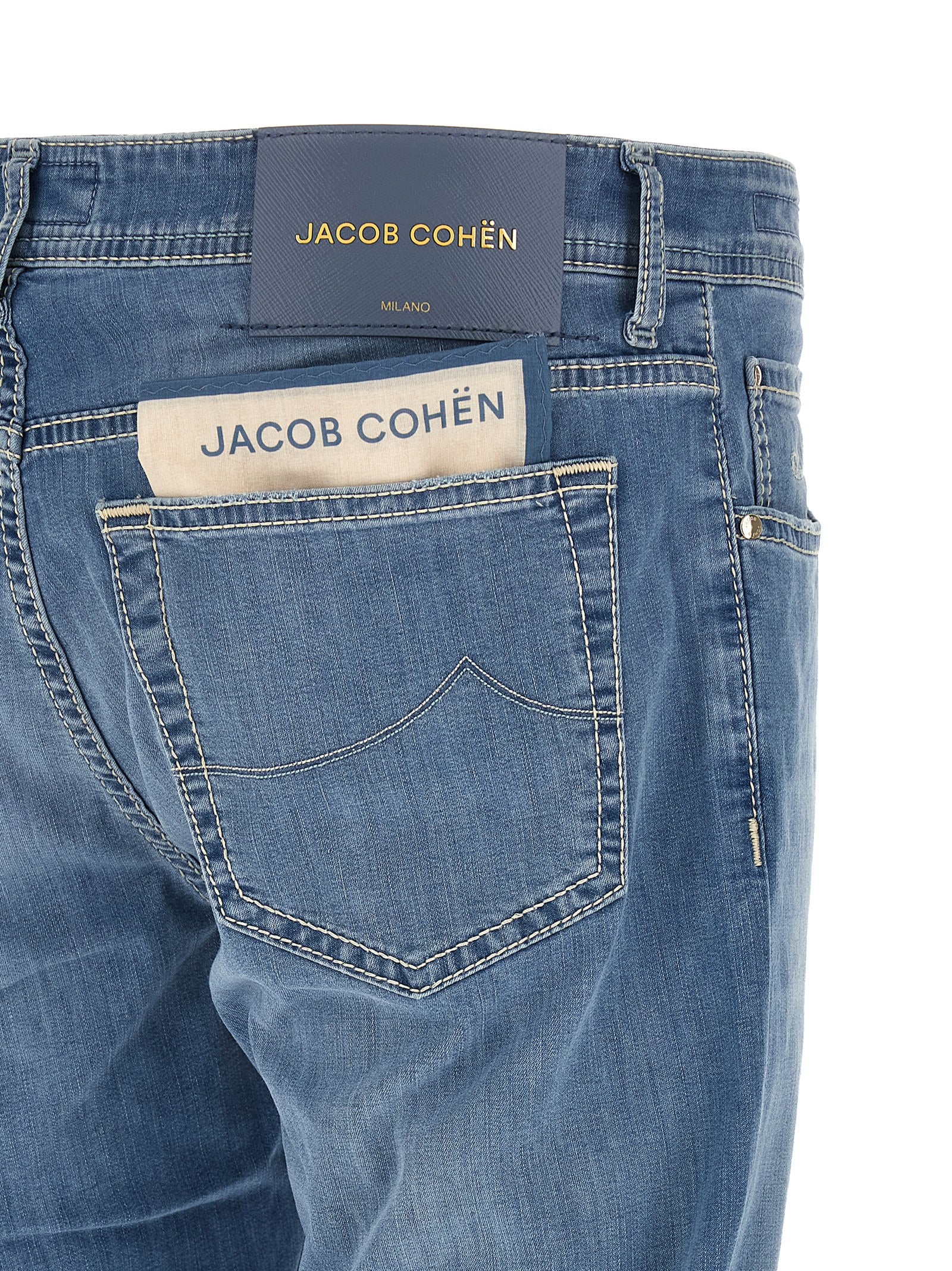 Jacob Cohen Blue Cotton Straight-Leg Men's Jeans