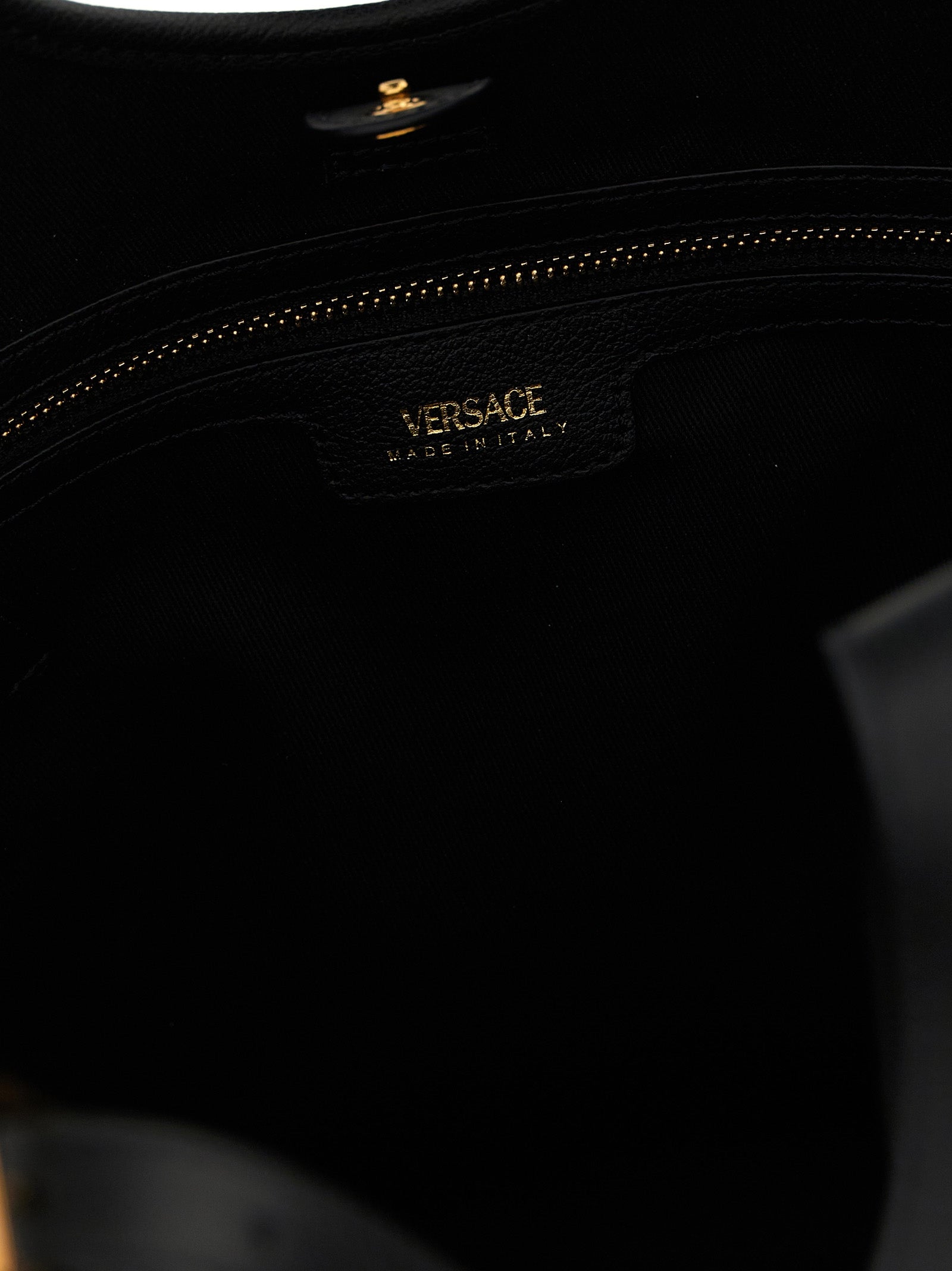 Versace Black Cotton Tote Women's Bag