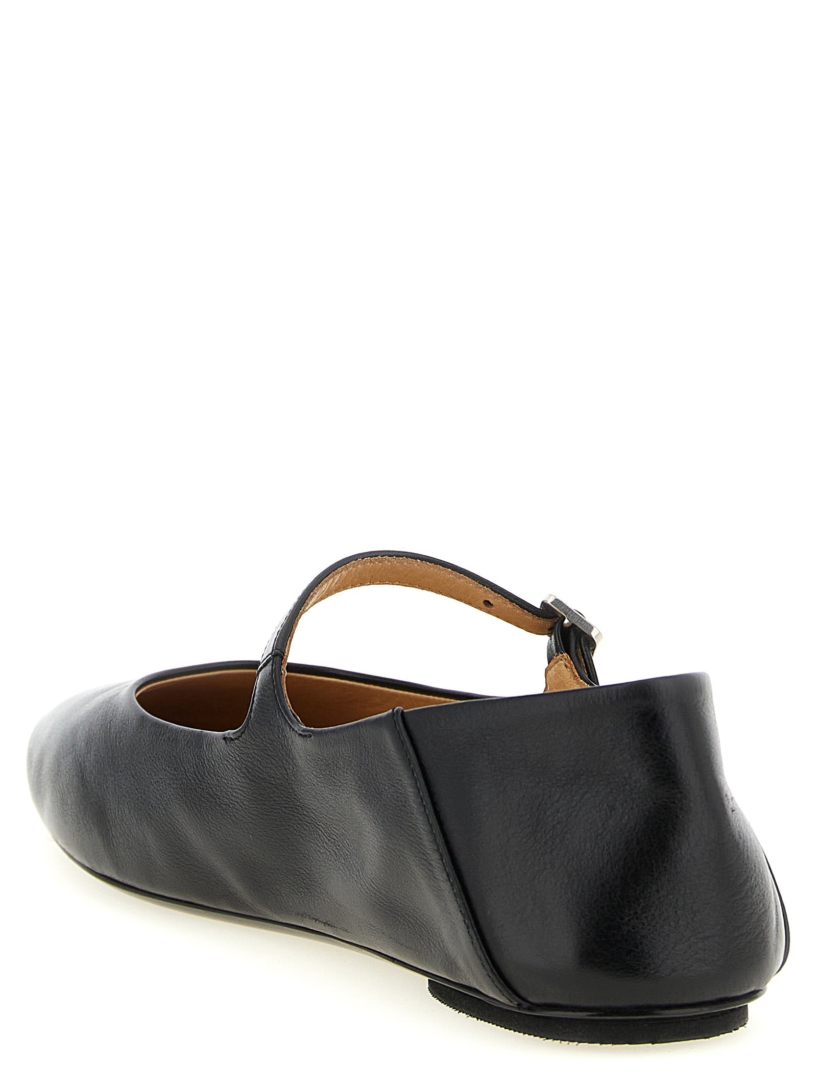 Marsell Black Calfskin Ballet Women's Flats